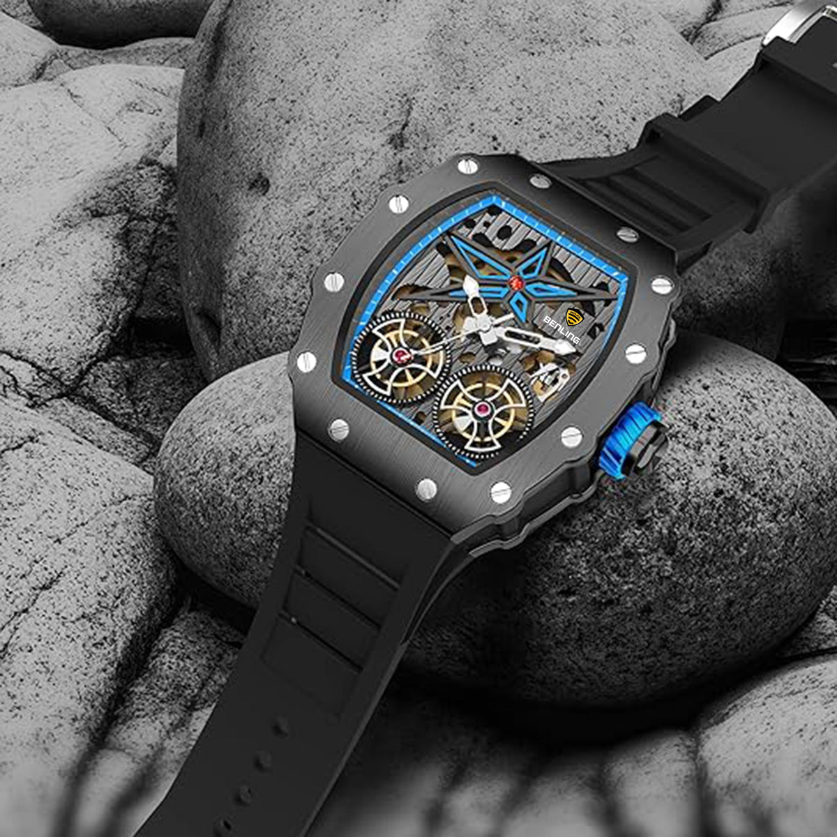Benling Marvel Series Automatic Watch with Flywheel Unique Dial Luxury Watch My Store
