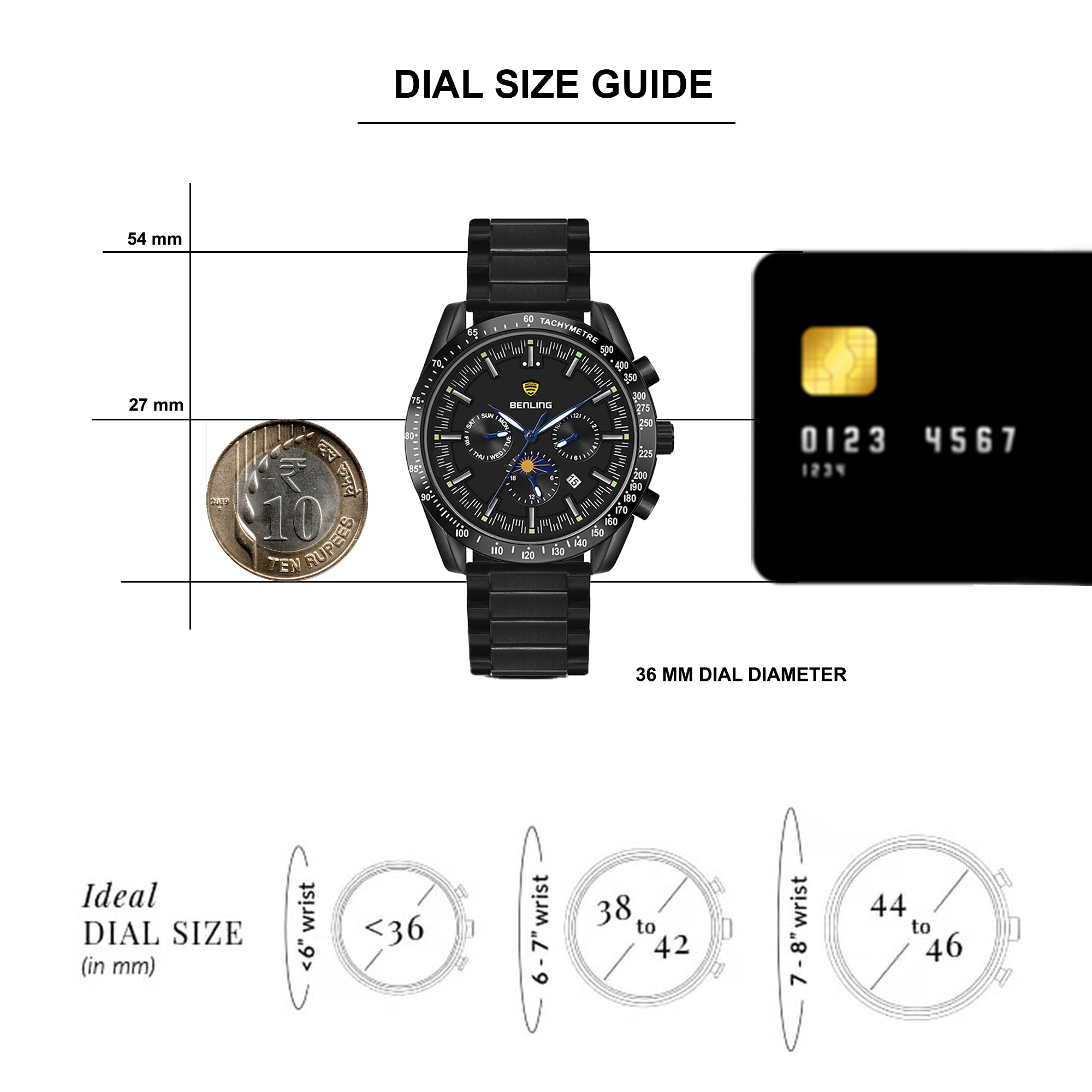 Benling Legacy Chrono Automatic Watch for Men Analog Watch - For Men |with Stainless Steel Chain – A Masterpiece of Mechanical Precision