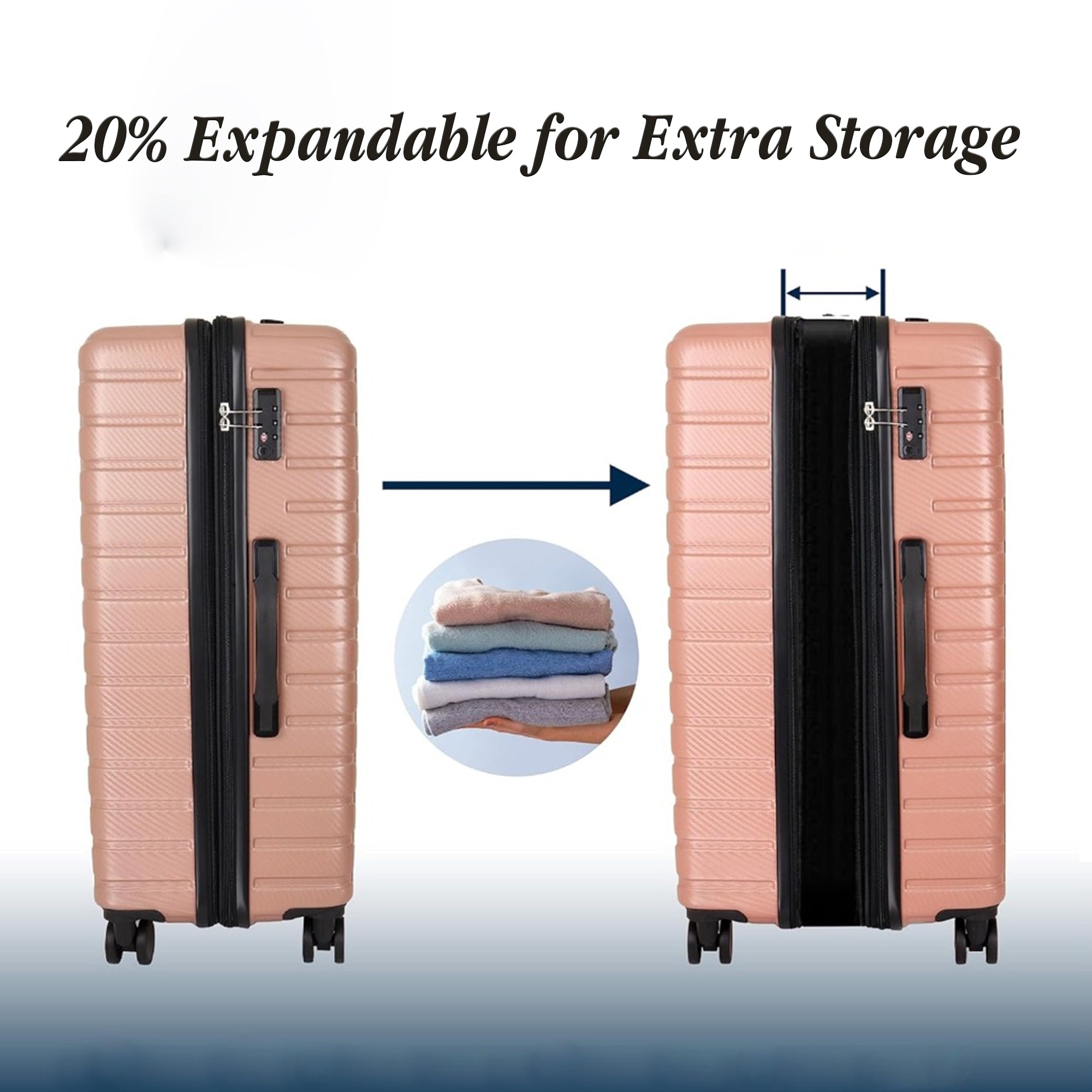 Benling Voyager Series Set of 3 Trolley Bags – Expandable, Silent Wheels, TSA Lock