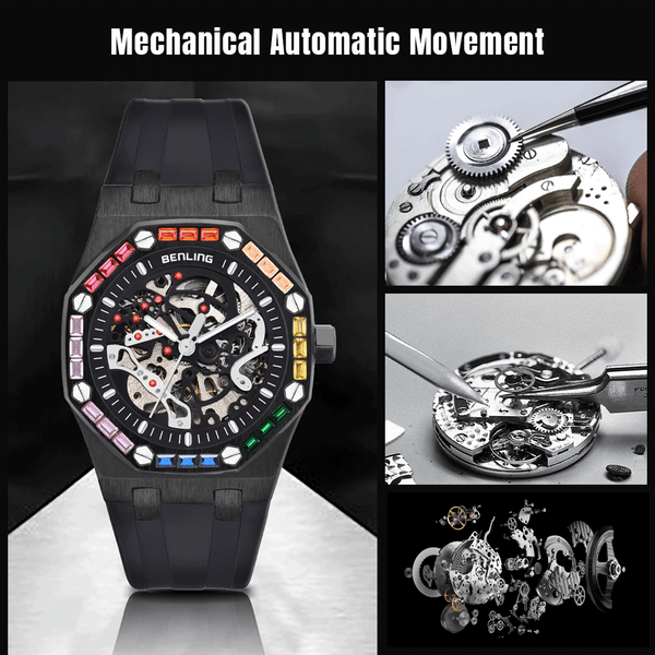 Benling DISCOVERY SERIES' Skeleton Automatic Dial Luxury Watch with Ma
