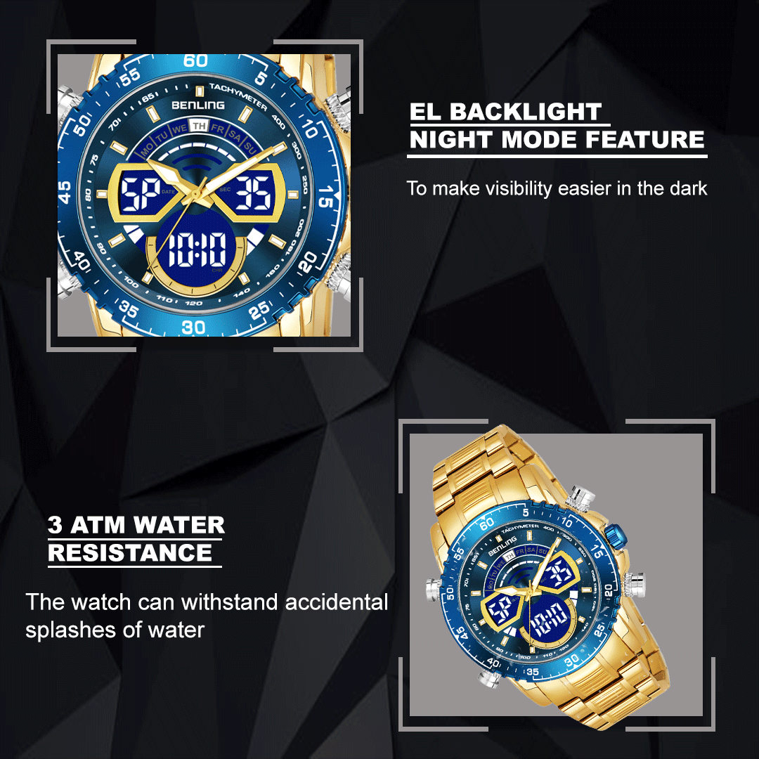Benling Stylish Analog Digital Watch with EL Backlight – BENLING BL-1034
