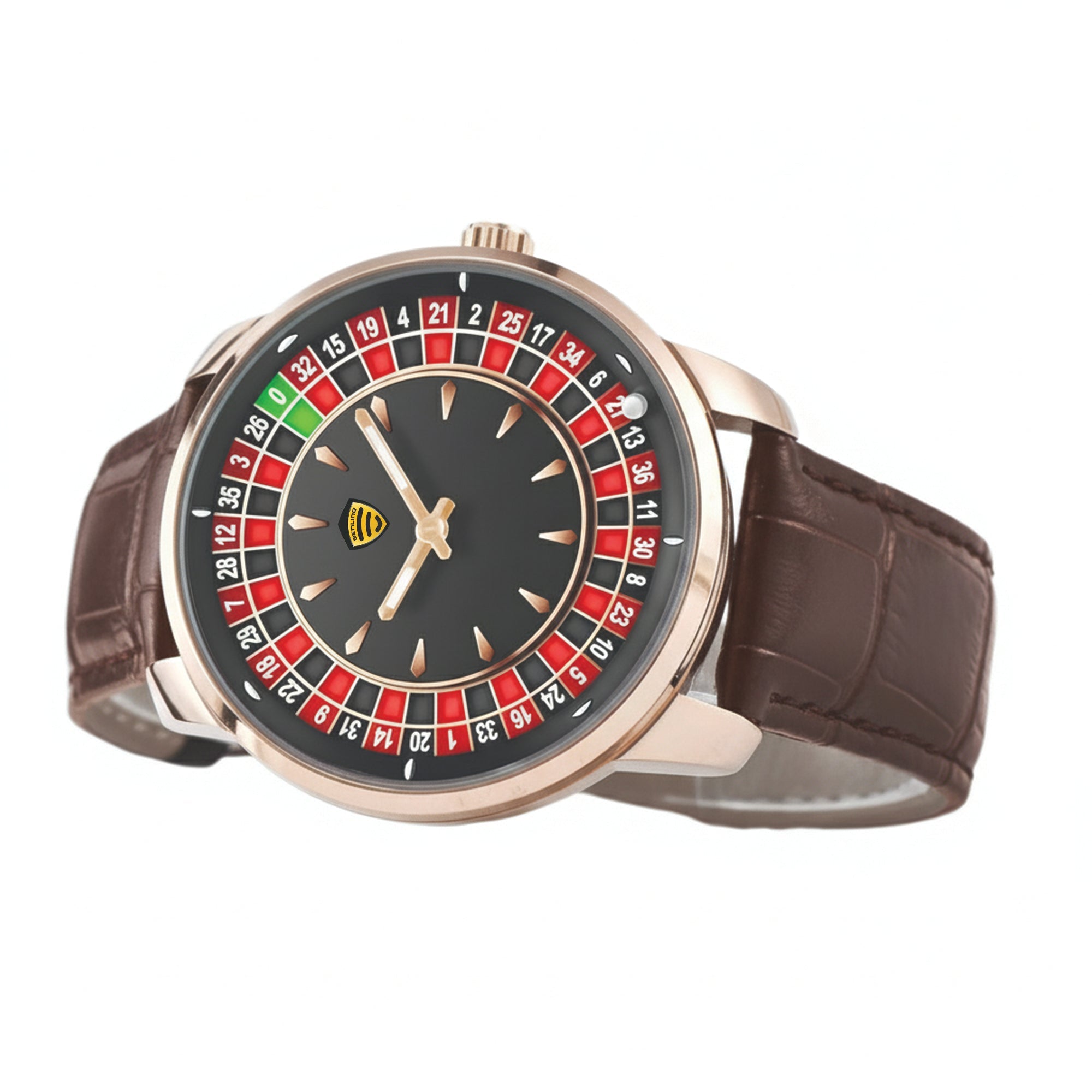 Benling Casino Series – Roulette Quartz Watch with Premium Casino Chips & Roulette Game Map