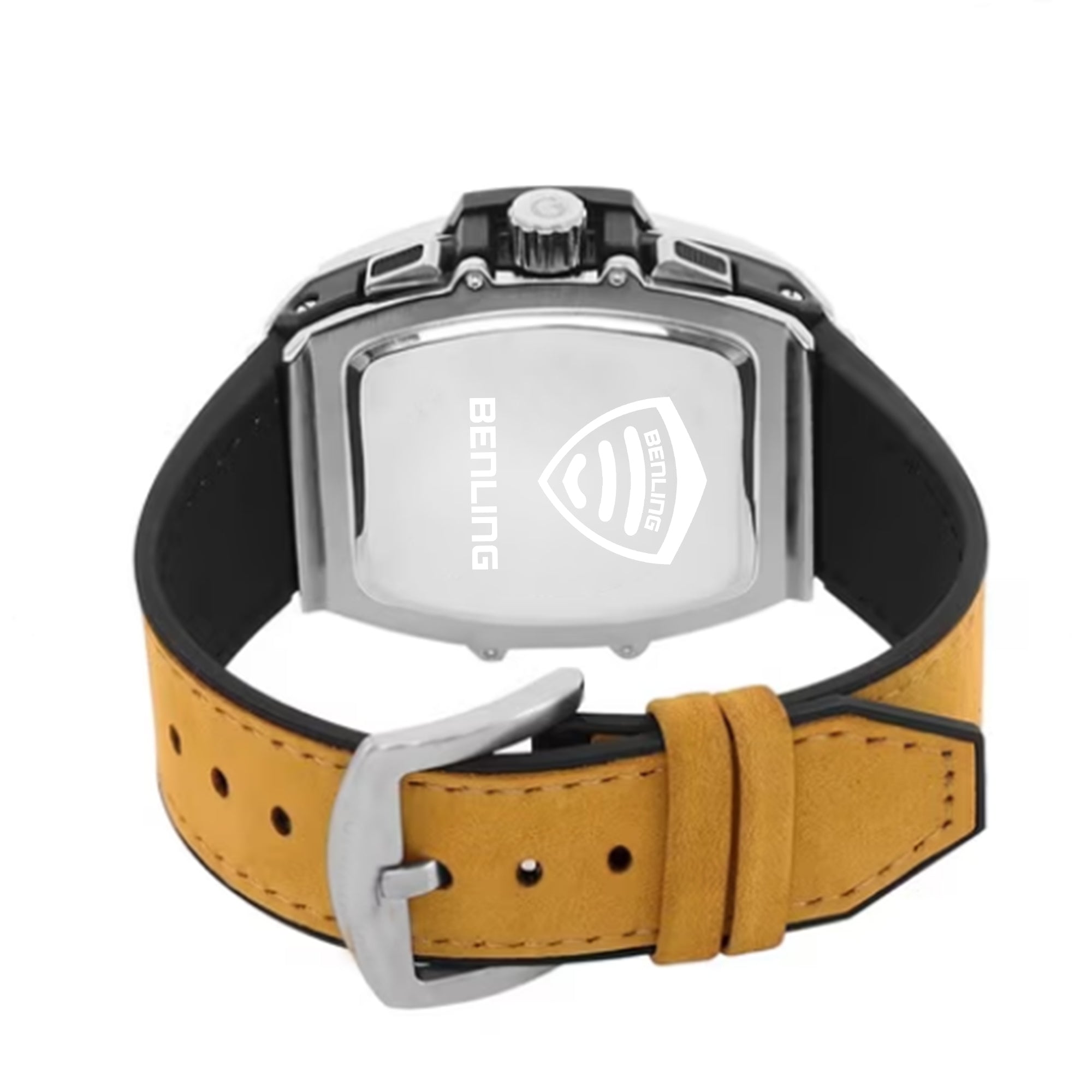 Big Bang Series : Square Chrono Steel Watch with Japanese Quartz Movement & Date Display