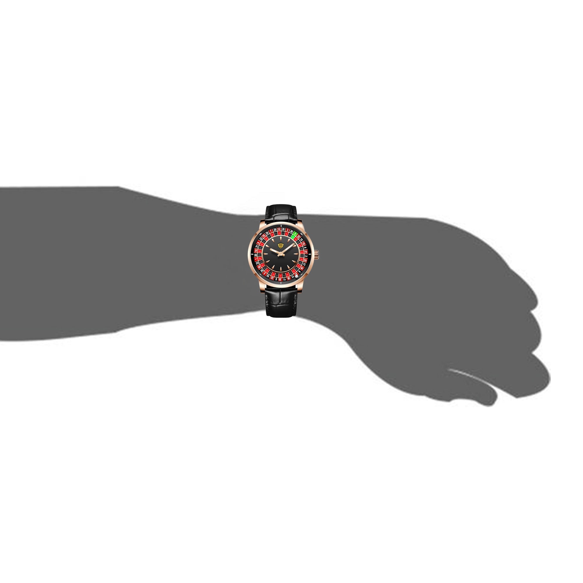 Benling Casino Series – Roulette Quartz Watch with Premium Casino Chips & Roulette Game Map