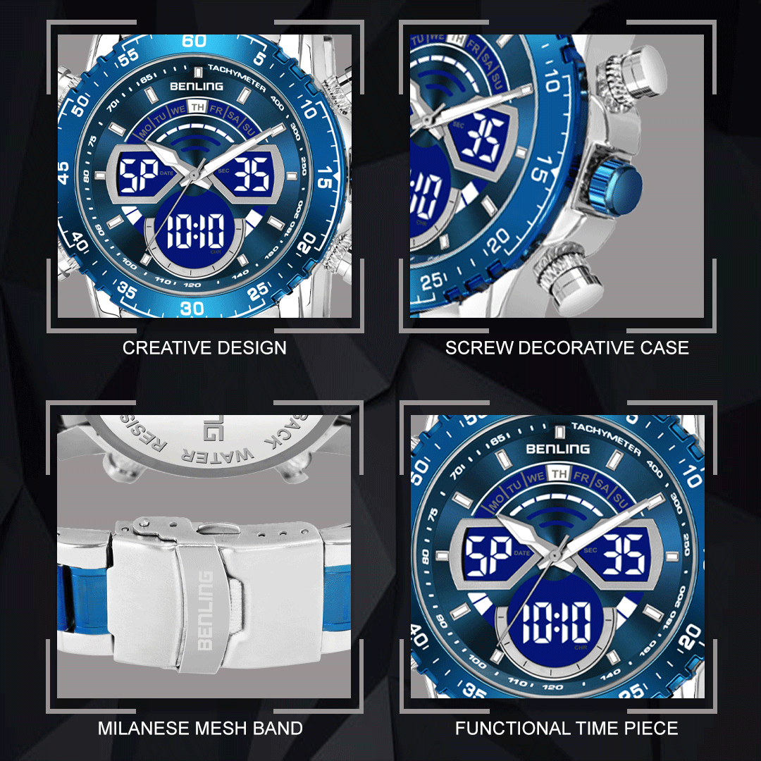 Benling Stylish Analog Digital Watch with EL Backlight – BENLING BL-1034