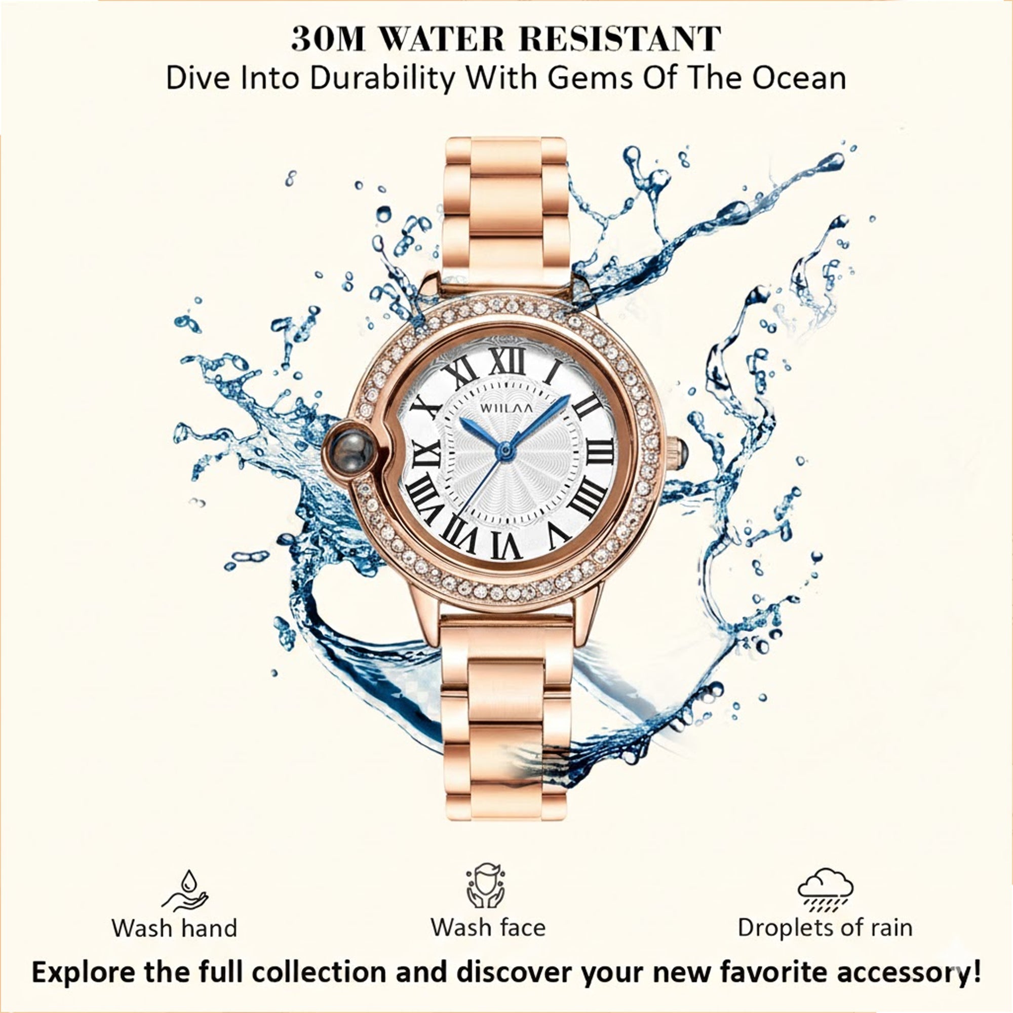 Benling Women’s Rose Gold Analog Wrist Watch | Metal Strap | Roman Number Dial | Stylish & Elegant