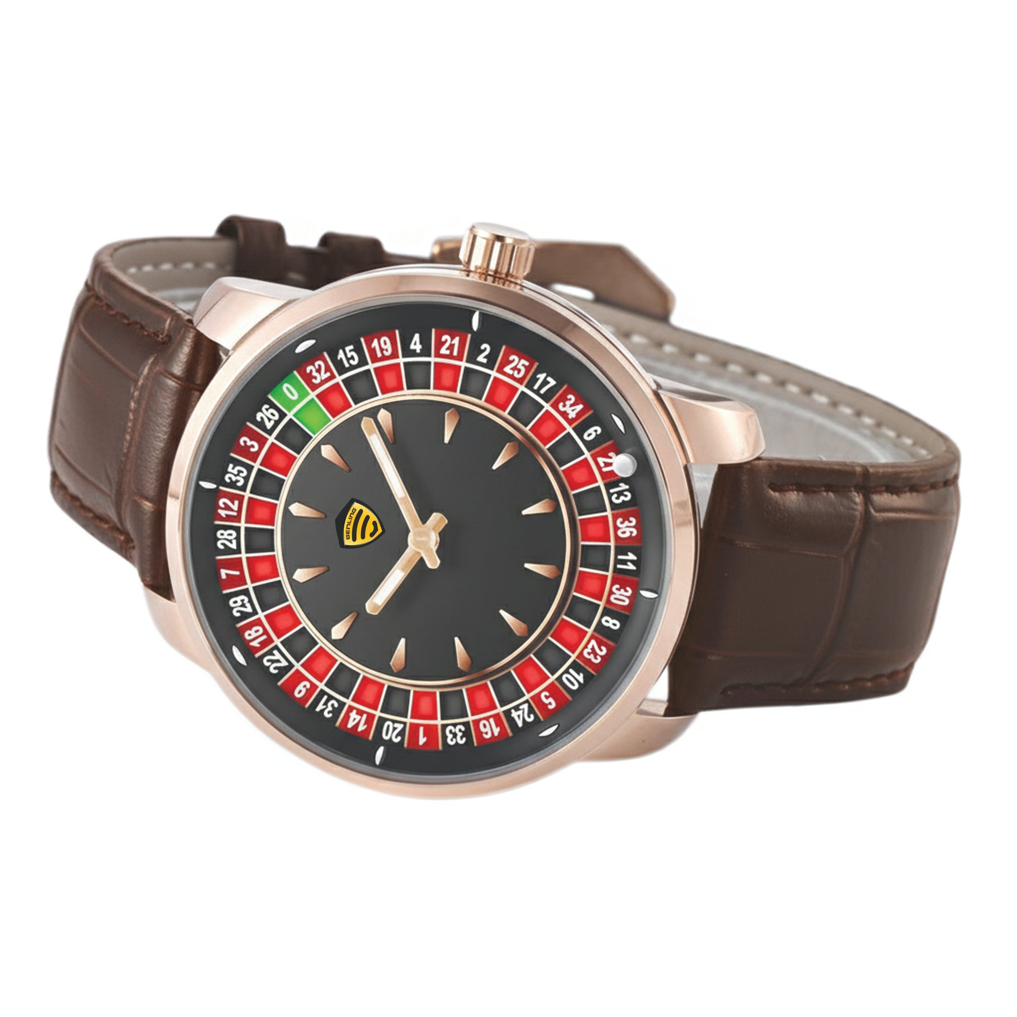 Benling Casino Series – Roulette Quartz Watch with Premium Casino Chips & Roulette Game Map
