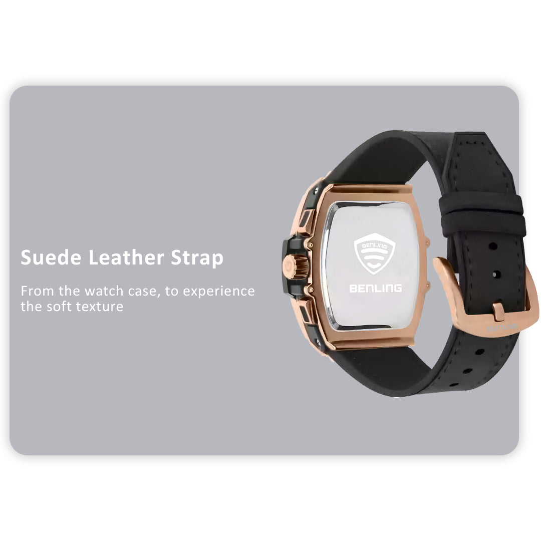 Big Bang Series : Square Chrono Steel Watch with Japanese Quartz Movement & Date Display