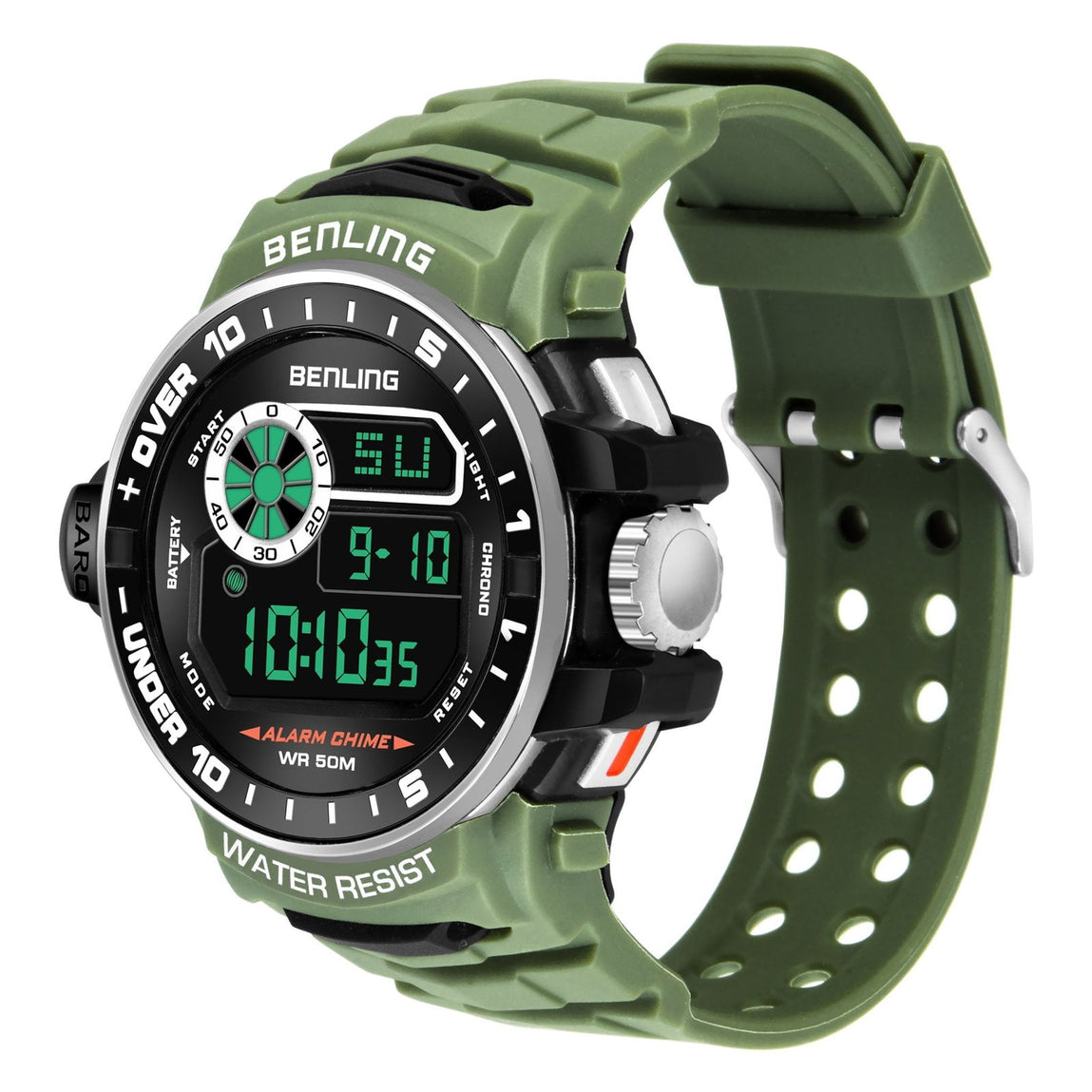 All Day Wearable Digital Watch for men with Stopwatch Calendar Alarm 6057