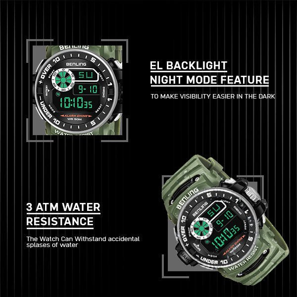 All Day Wearable Digital Watch for men with Stopwatch | Calendar | Alarm | 6057