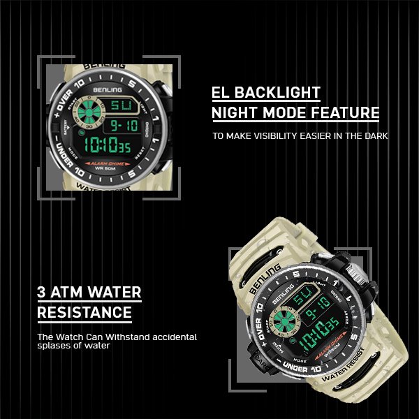 All Day Wearable Digital Watch for men with Stopwatch | Calendar | Alarm | 6057