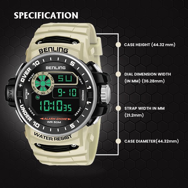 All Day Wearable Digital Watch for men with Stopwatch | Calendar | Alarm | 6057