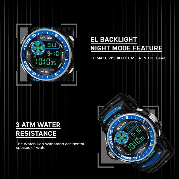 All Day Wearable Digital Watch for men with Stopwatch | Calendar | Alarm | 6057