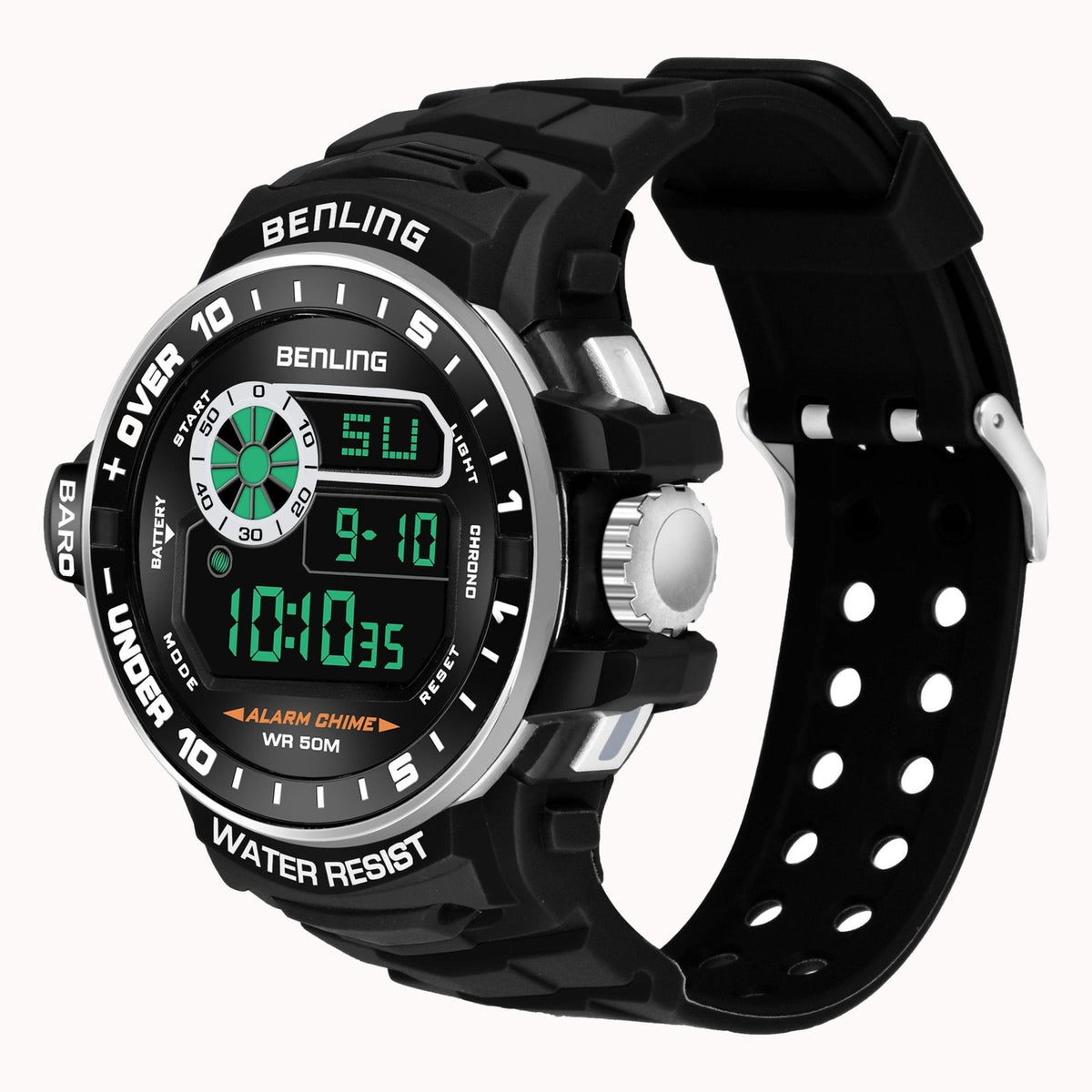 All Day Wearable Digital Watch with Stopwatch | Calendar | Alarm | 6057 - Benling