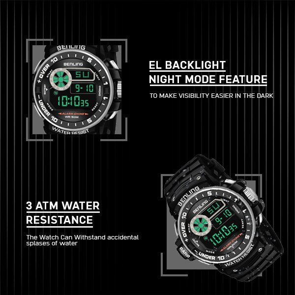 All Day Wearable Digital Watch for men with Stopwatch | Calendar | Alarm | 6057