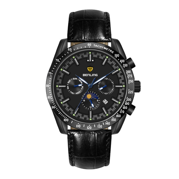 Benling Legacy Chrono Automatic Watch for Men with Premium Interchangeable Leather Strap – A Masterpiece of Mechanical Precision