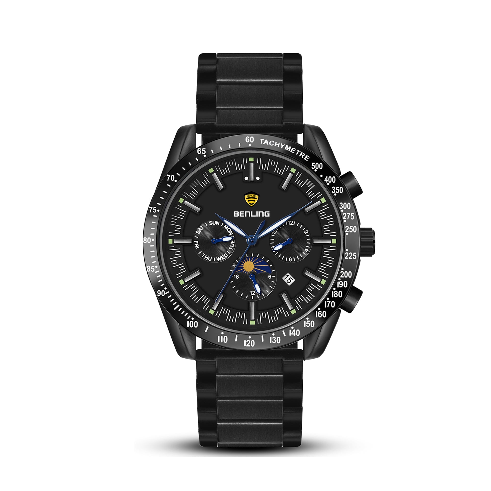 Benling Legacy Chrono Automatic Watch for Men with Interchangeable Leather Strap & Stainless Steel Chain –  A Masterpiece of Mechanical Precision