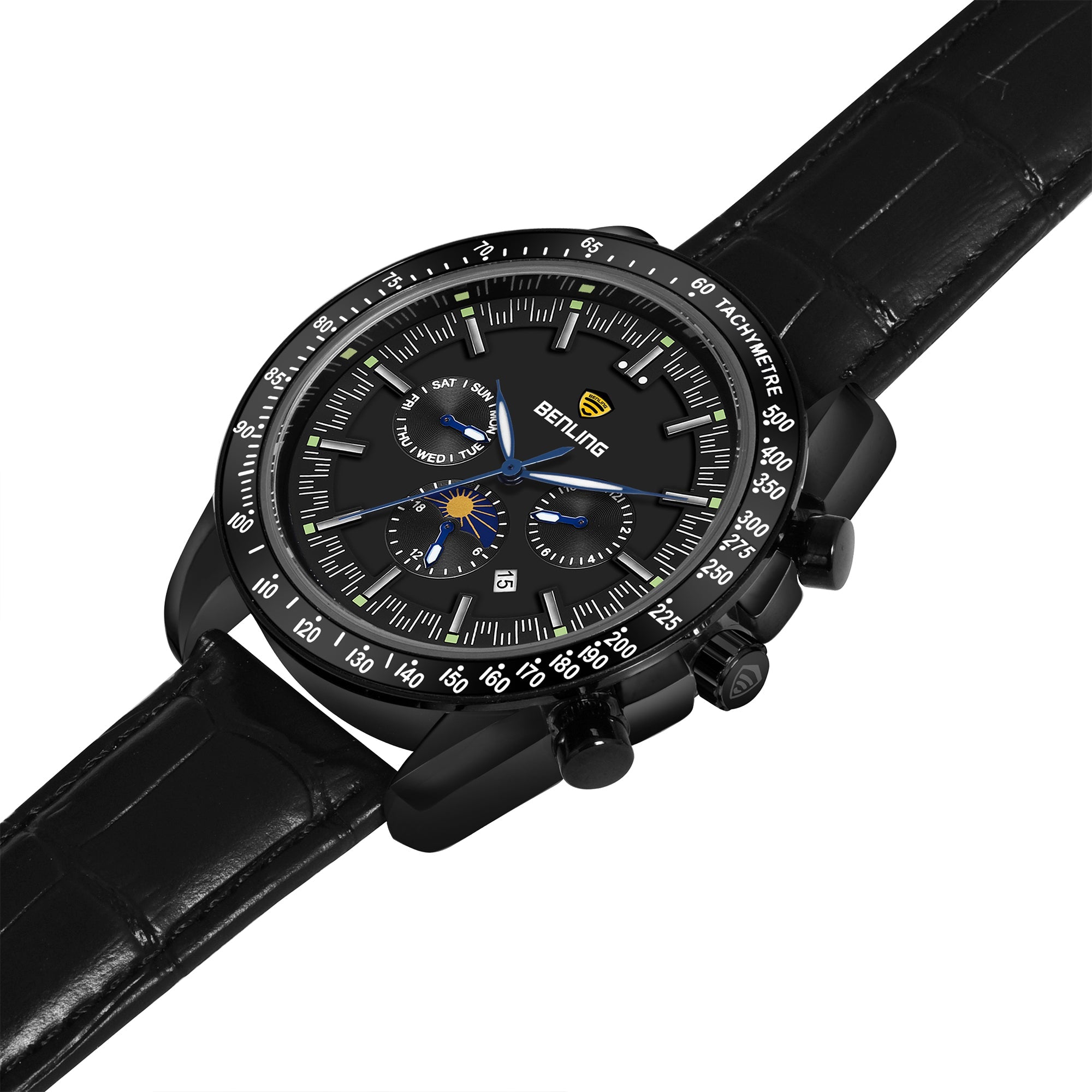 Benling Legacy Chrono Automatic Watch for Men with Interchangeable Leather Strap & Stainless Steel Chain –  A Masterpiece of Mechanical Precision
