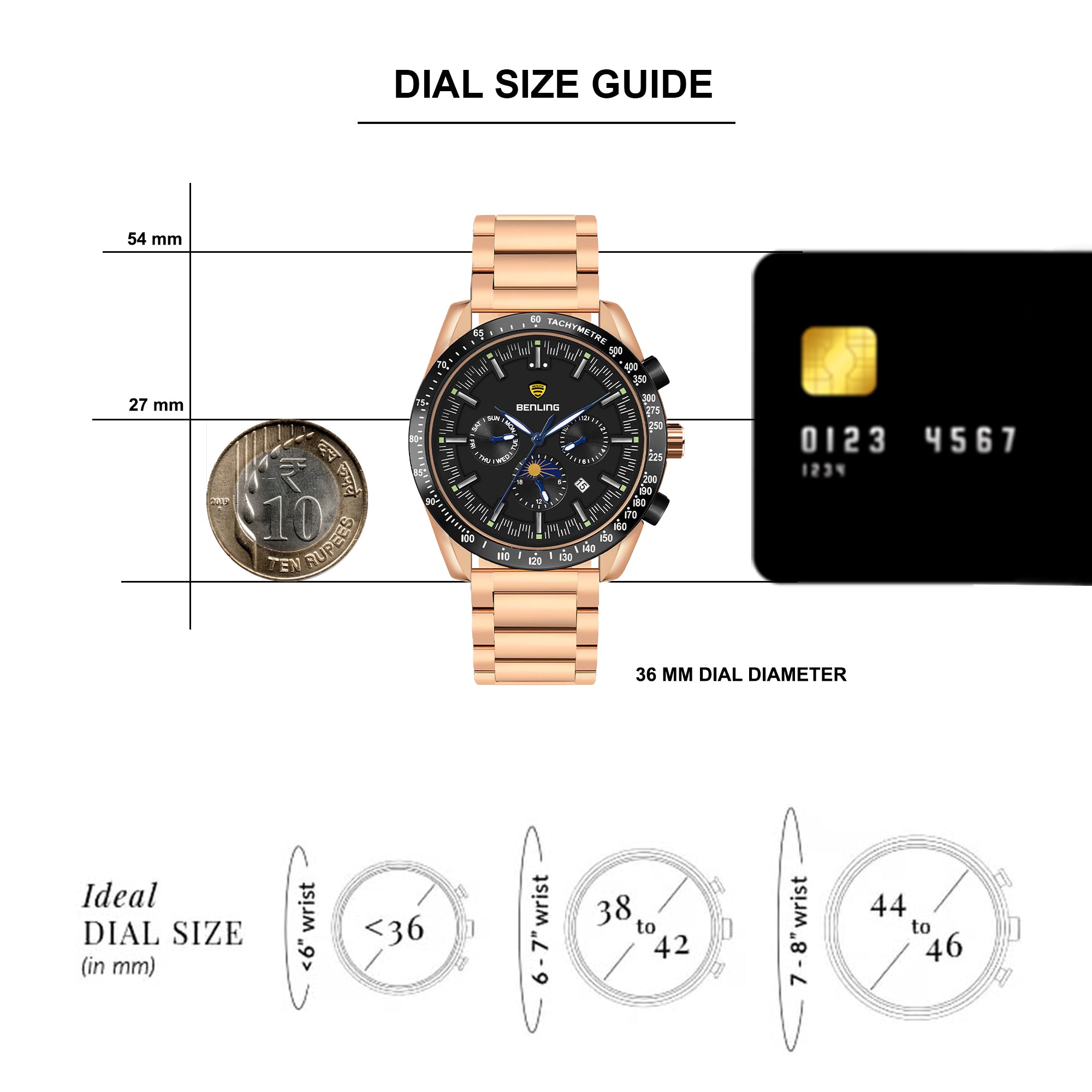 Benling Legacy Chrono Automatic Watch for Men Analog Watch - For Men |with Stainless Steel Chain – A Masterpiece of Mechanical Precision