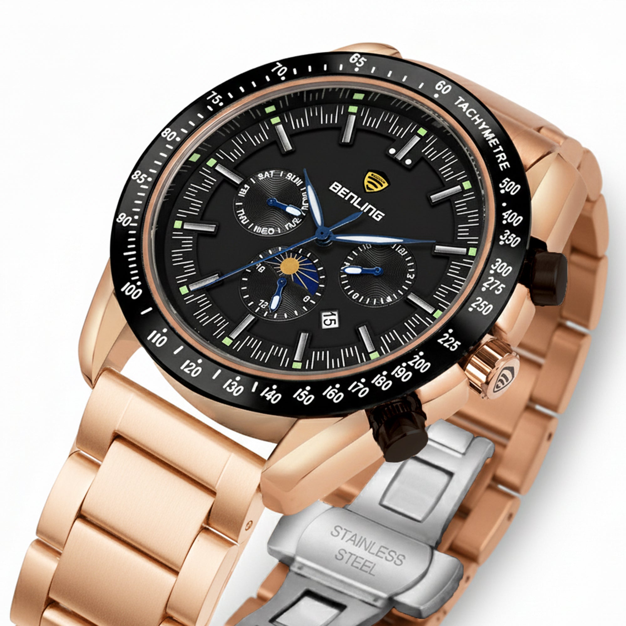 Benling Legacy Chrono Automatic Watch for Men Analog Watch - For Men |with Stainless Steel Chain – A Masterpiece of Mechanical Precision
