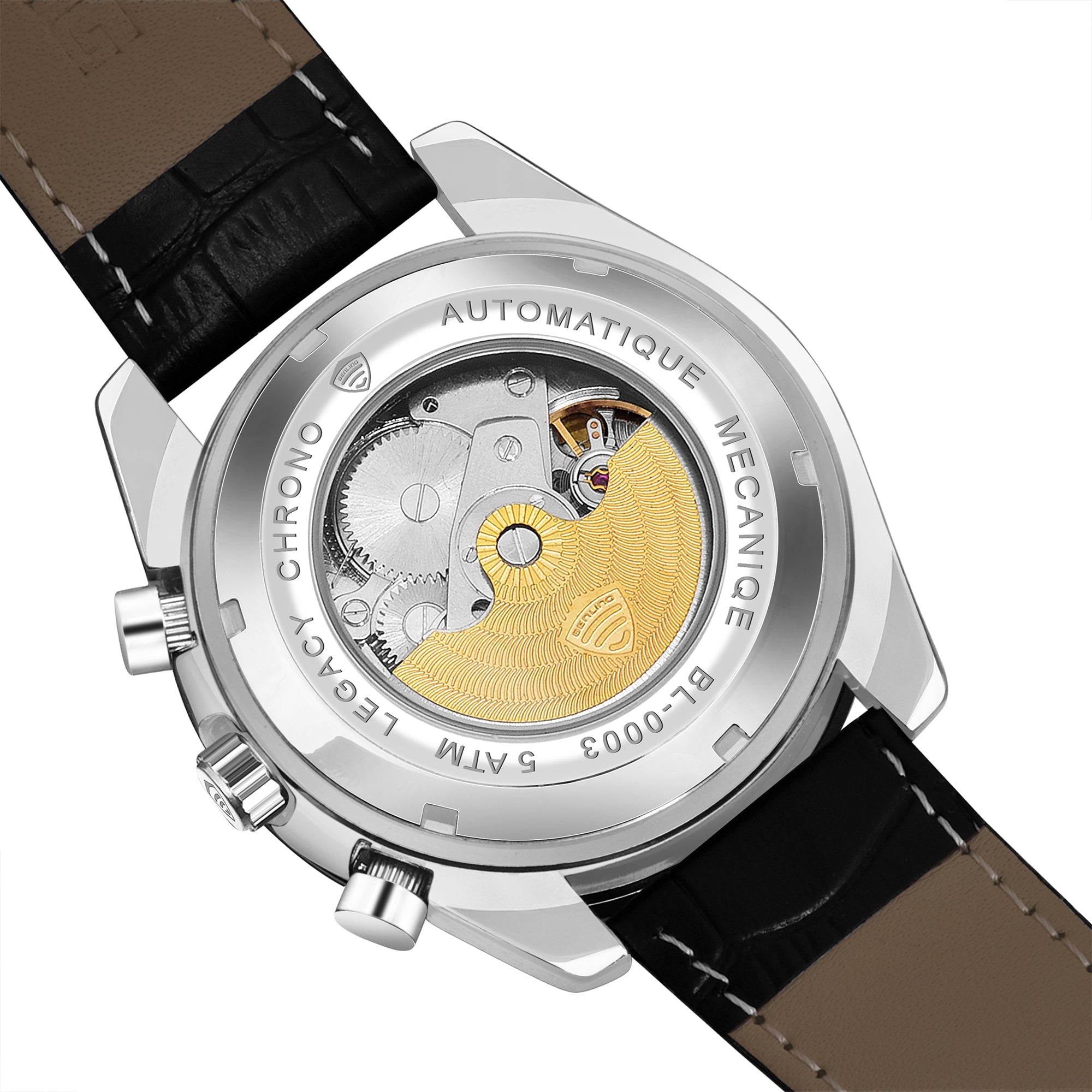 Benling Legacy Chrono Automatic Watch for Men with Premium Interchangeable Leather Strap – A Masterpiece of Mechanical Precision