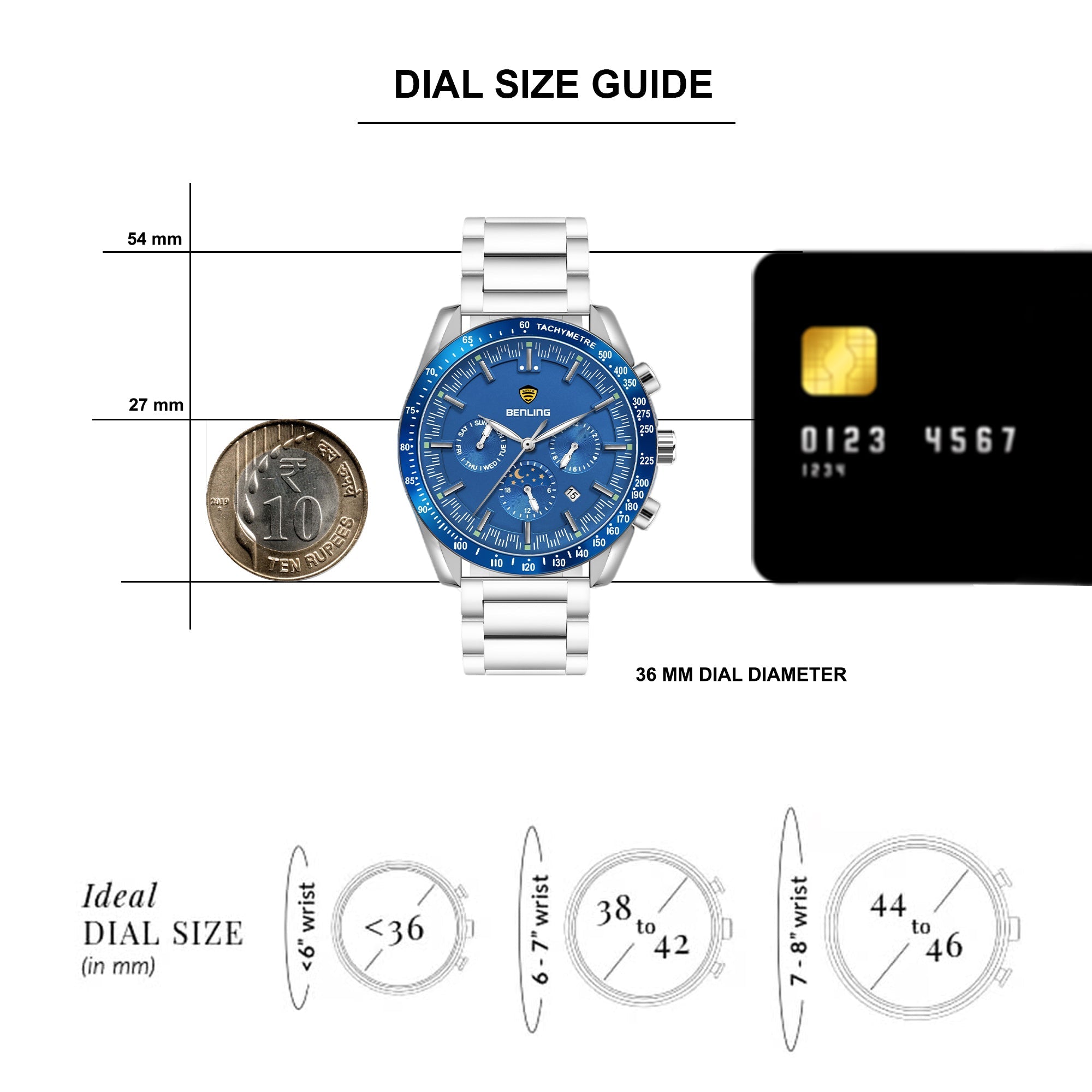 Benling Legacy Chrono Automatic Watch for Men Analog Watch - For Men |with Stainless Steel Chain – A Masterpiece of Mechanical Precision