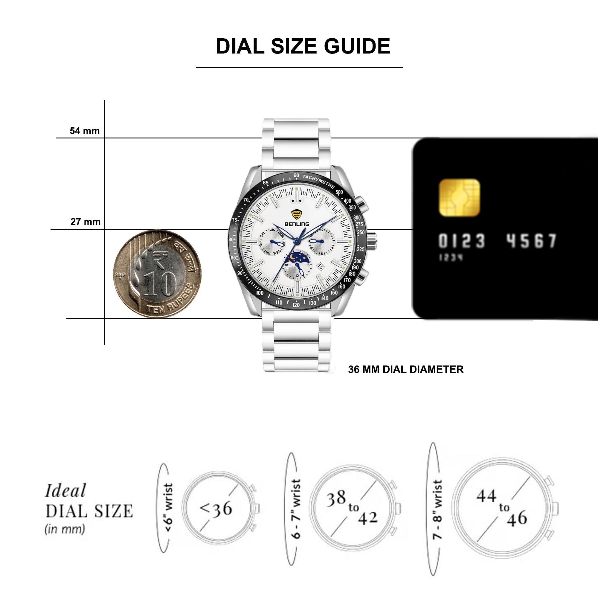 Benling Legacy Chrono Automatic Watch for Men Analog Watch - For Men |with Stainless Steel Chain – A Masterpiece of Mechanical Precision