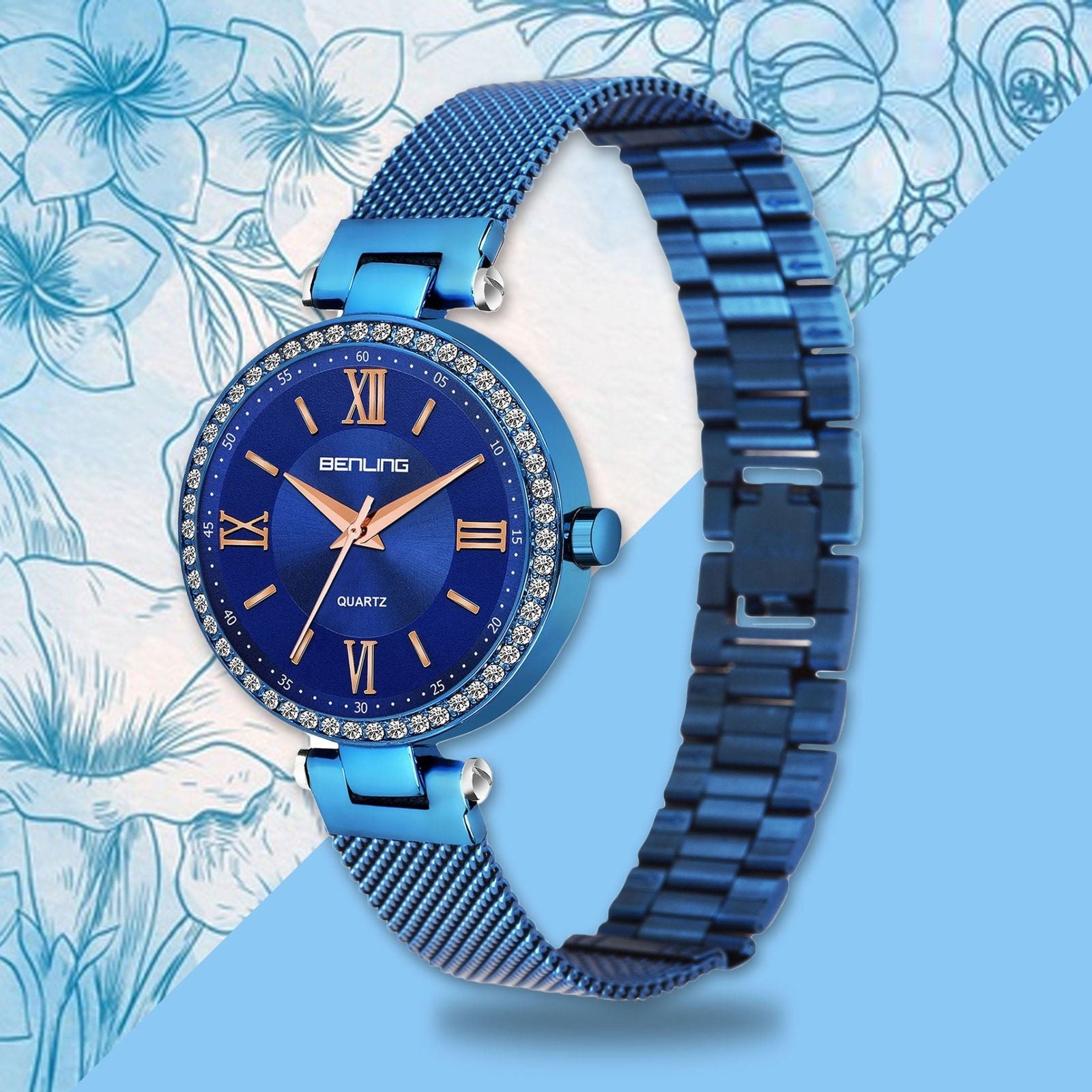 BENLING BL-1023 Long Lasting Plating Stainless Steel Analog Watch For Girls | Women