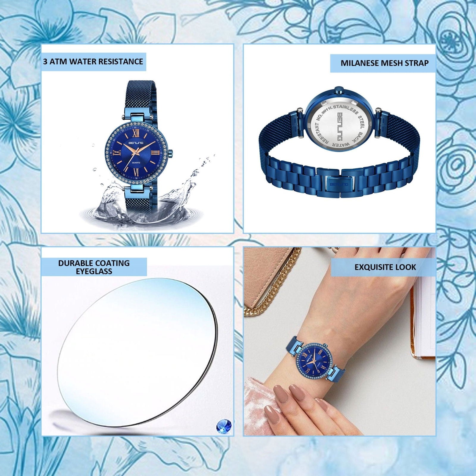 BENLING BL-1023 Long Lasting Plating Stainless Steel Analog Watch For Girls | Women