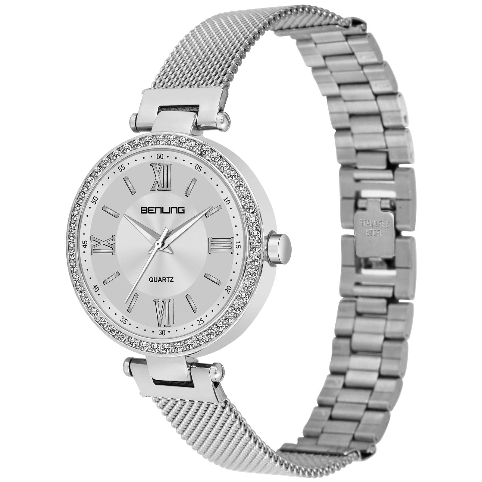 BENLING BL-1023 Long Lasting Plating Stainless Steel Analog Watch For Girls | Women