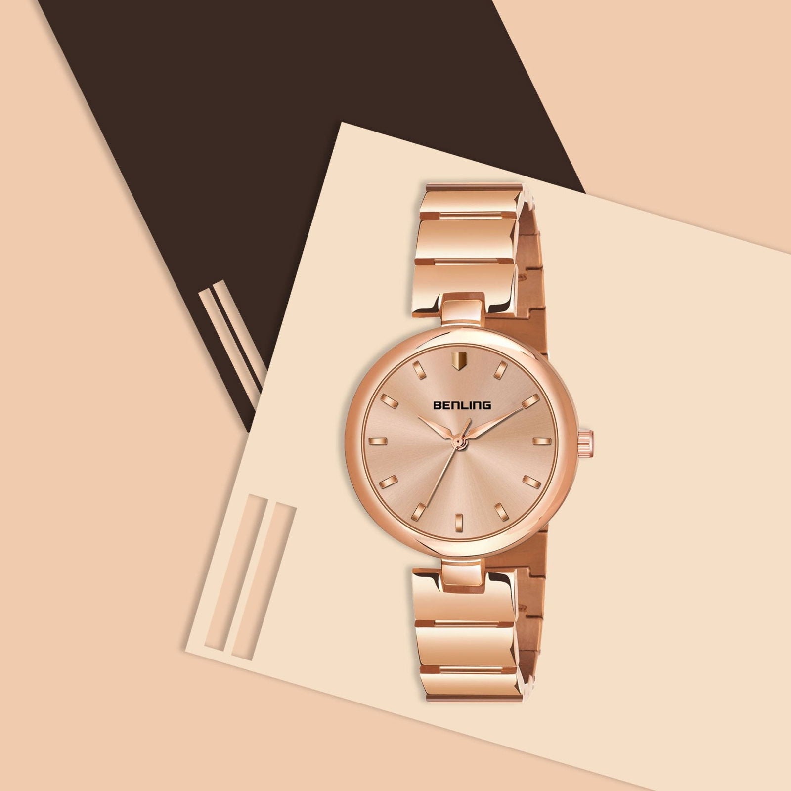 BENLING BL-1029 Basics Analog With Stainless Steel Chain Watch For Girls | Women