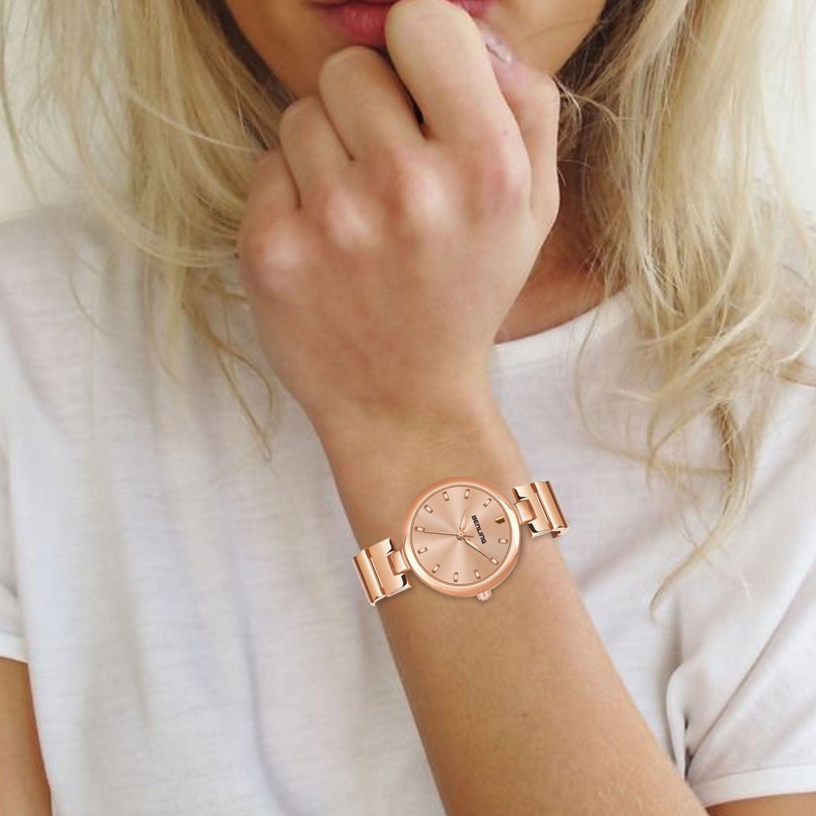 BENLING BL-1029 Basics Analog With Stainless Steel Chain Watch For Girls | Women