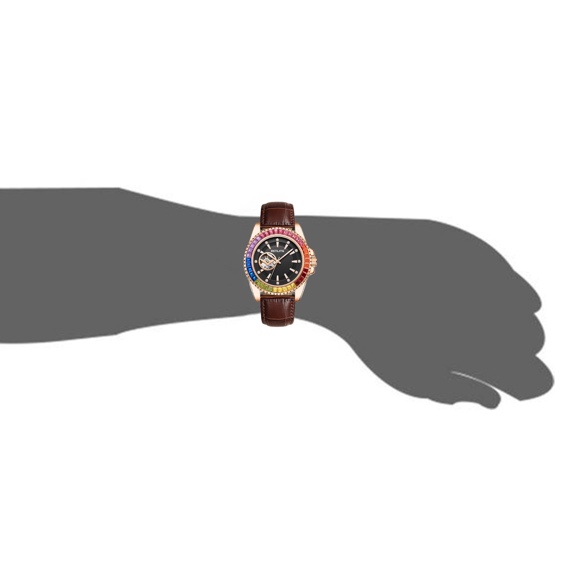 Benling Prism Royale – Rainbow Bezel Automatic with Open Heart Dial