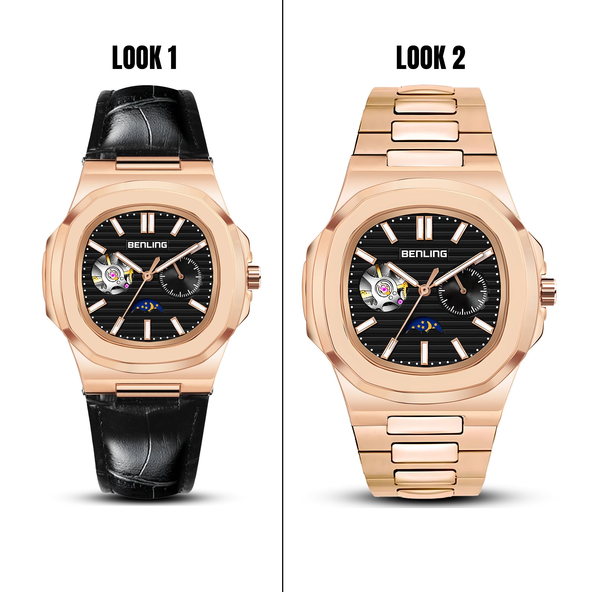 Benling Regalia Series – Open Heart Dial with Moonphase