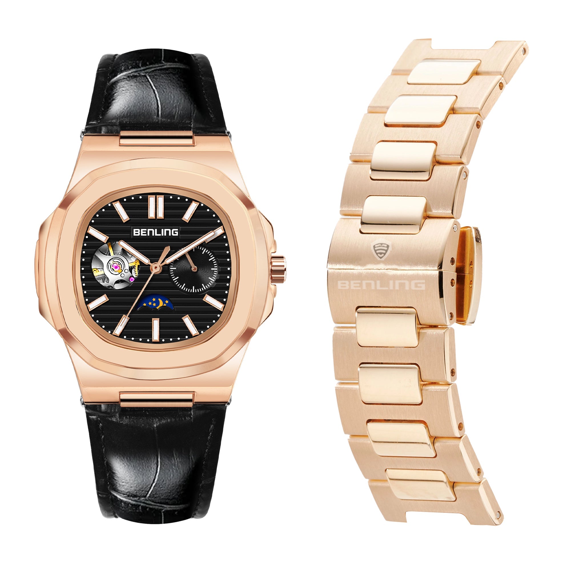 Benling Regalia Series – Open Heart Dial with Moonphase