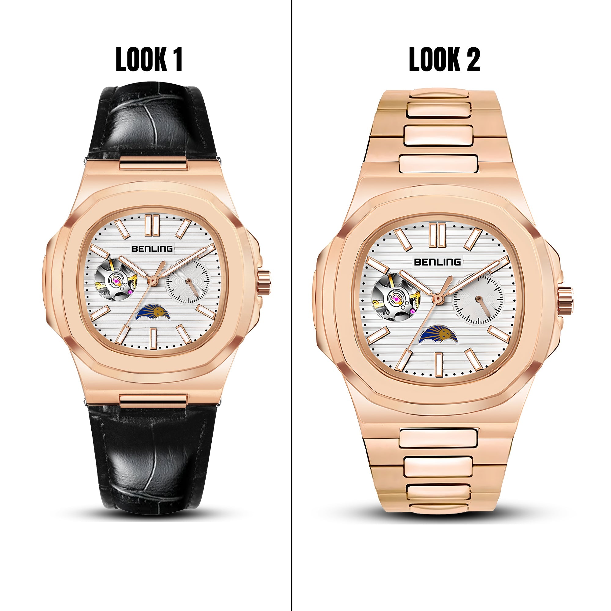 Benling Regalia Series – Open Heart Dial with Moonphase