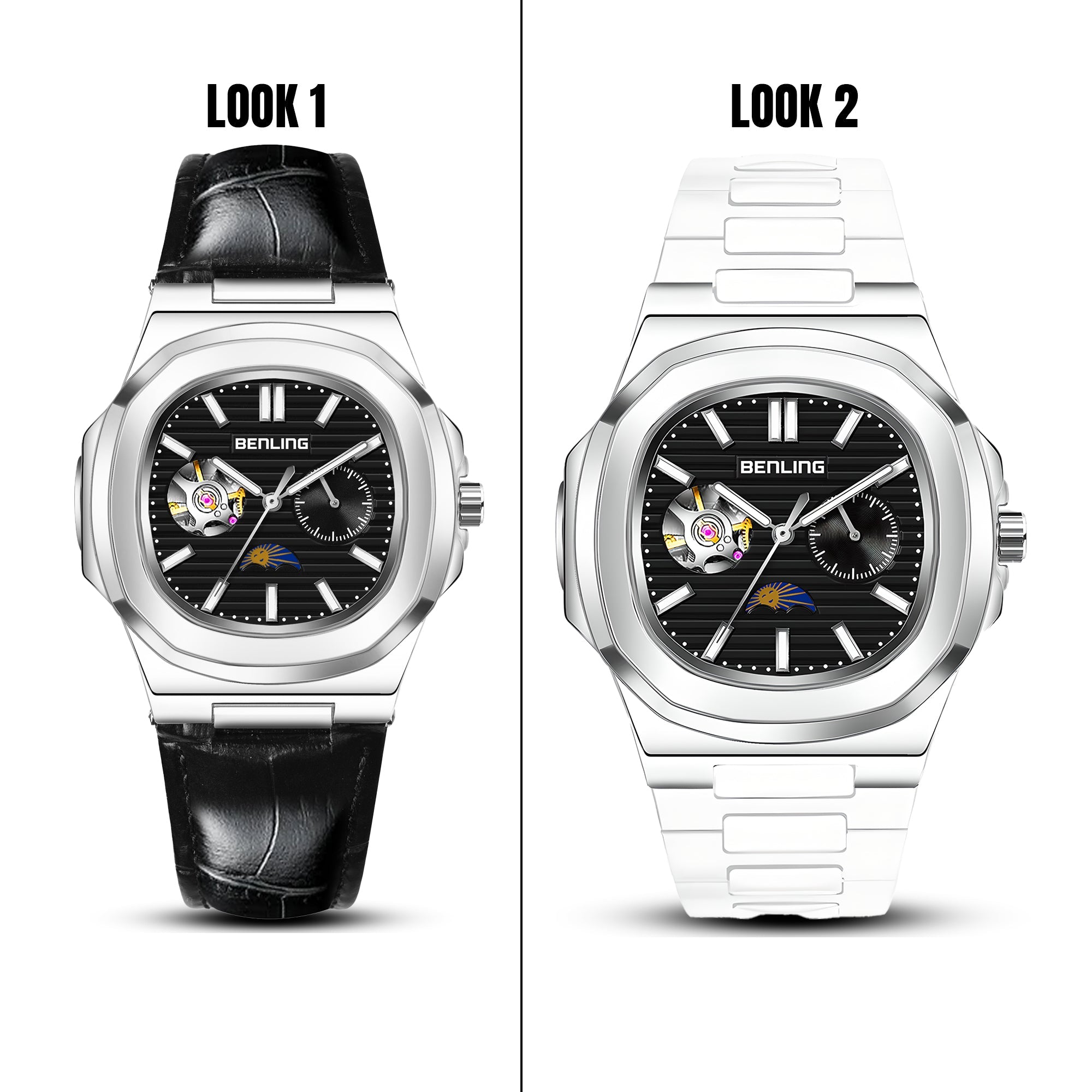 Benling Regalia Series – Open Heart Dial with Moonphase