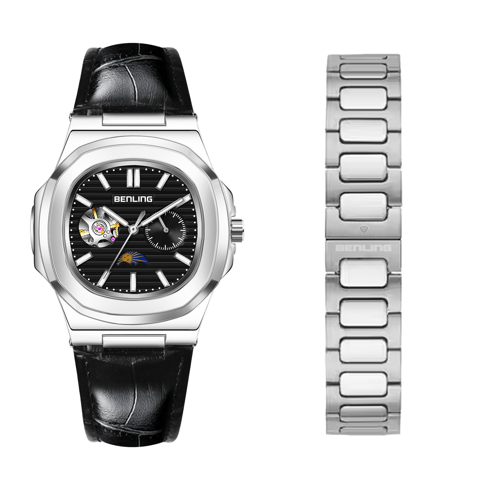 Benling Regalia Series – Open Heart Dial with Moonphase