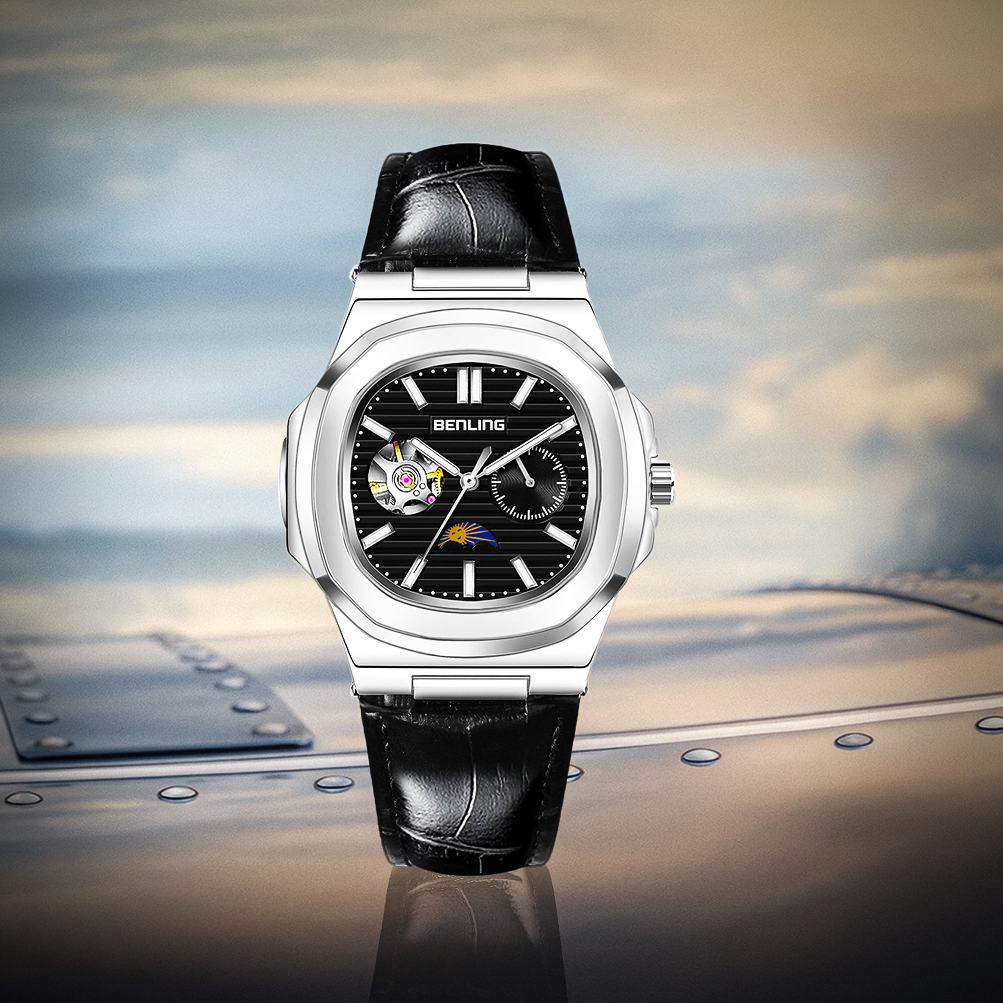 Benling Regalia Series – Open Heart Dial with Moonphase