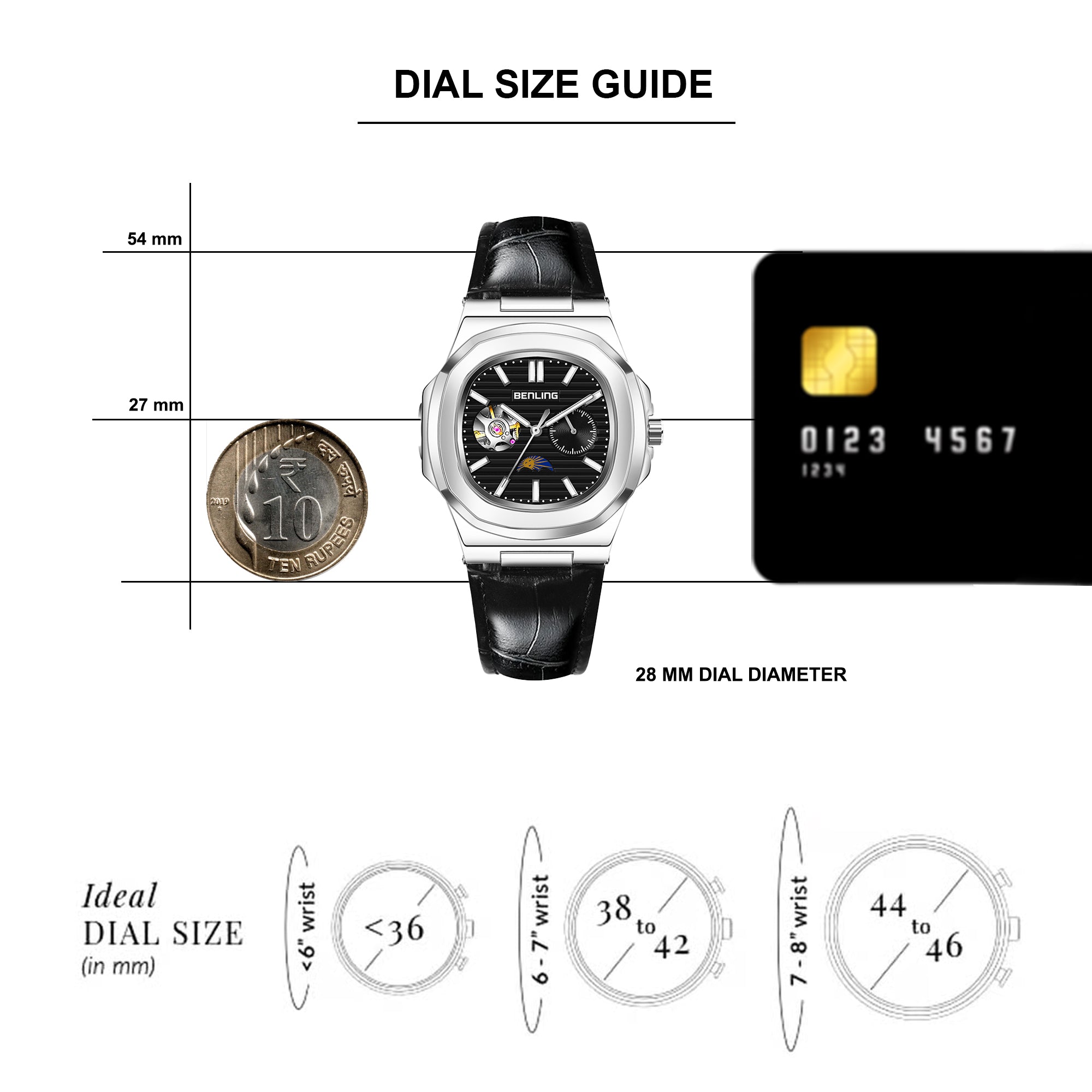 Benling Regalia Series – Open Heart Dial with Moonphase