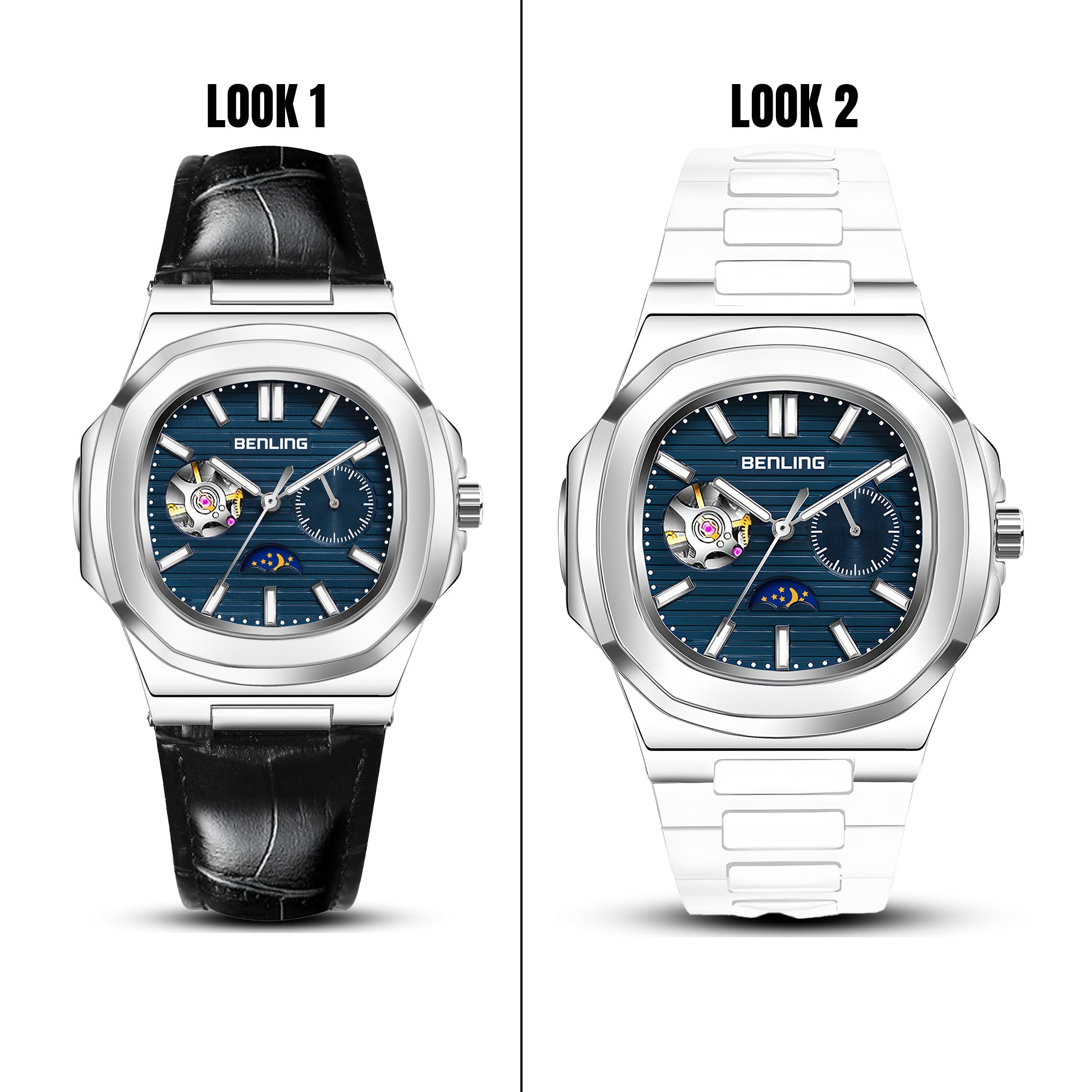 Benling Regalia Series – Open Heart Dial with Moonphase