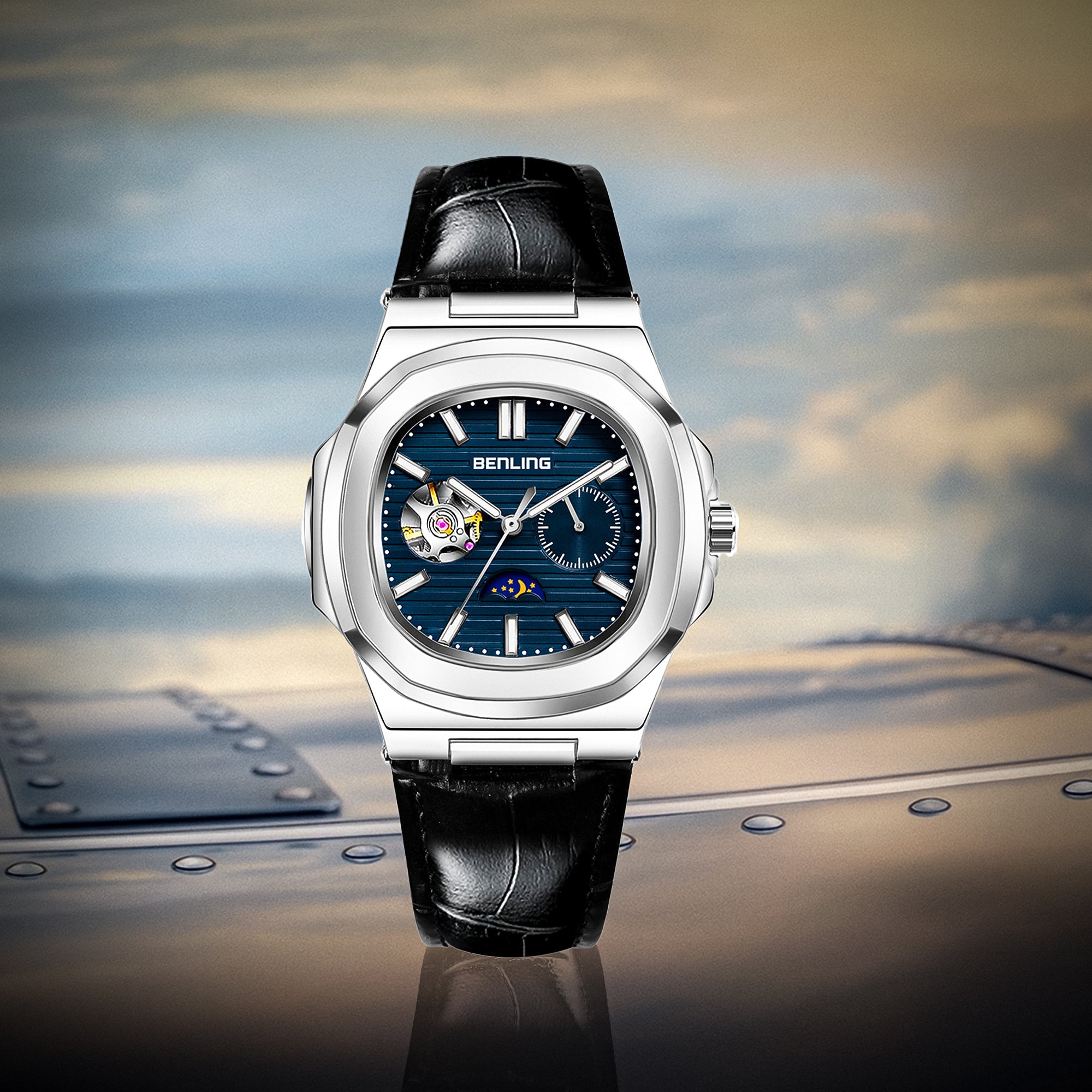 Benling Regalia Series – Open Heart Dial with Moonphase