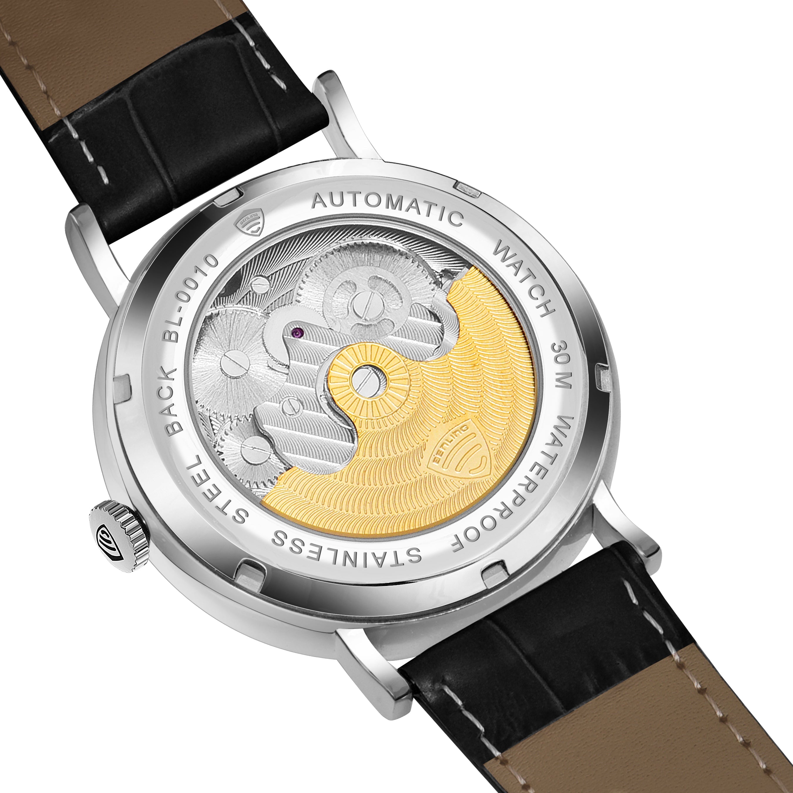 Benling Astroworld Tourbillon Automatic Watch for Men – Dual Time | Moonphase | Skeleton Dial | Premium Leather Strap