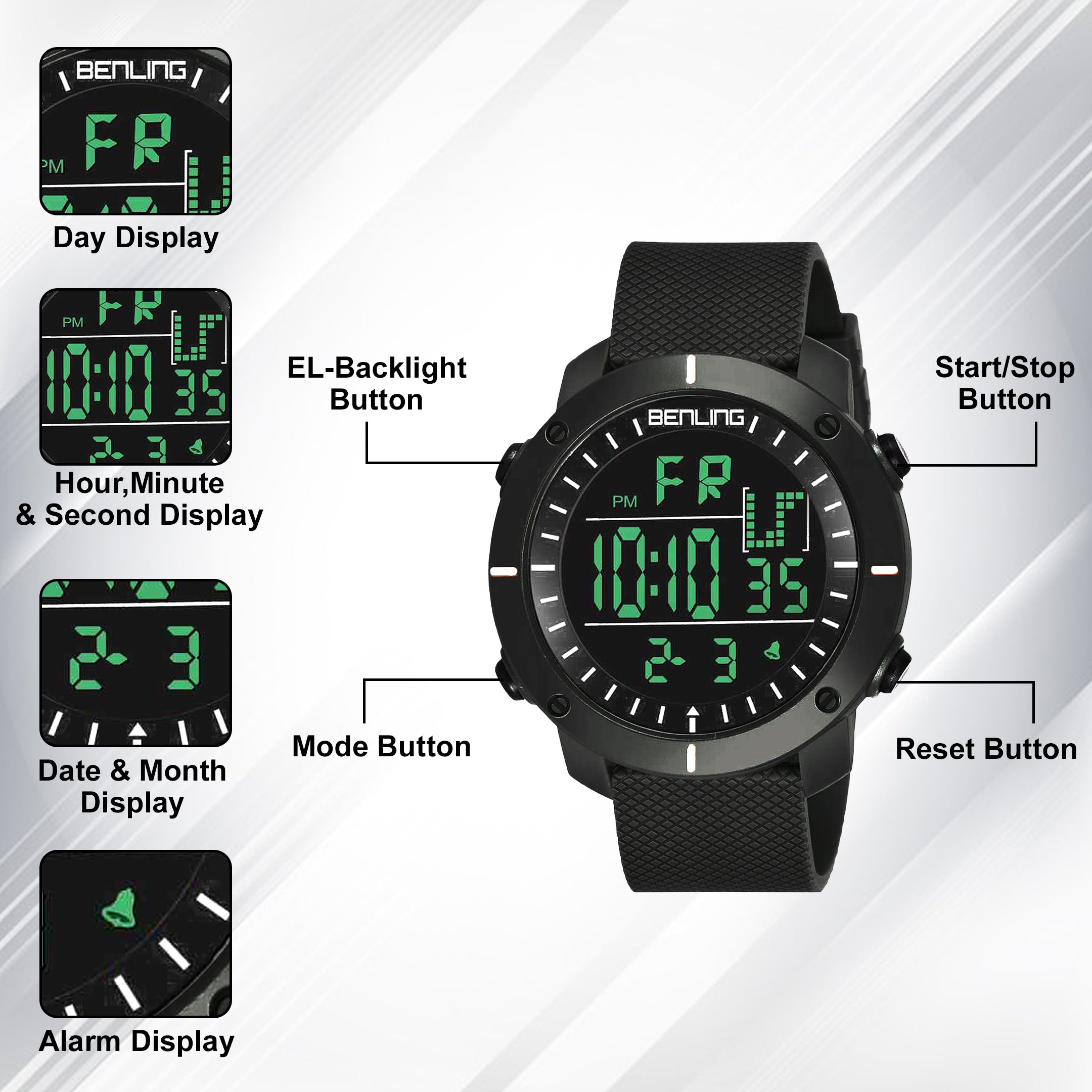 Benling Defender Digital Watch for Men - Multifunctional Watch