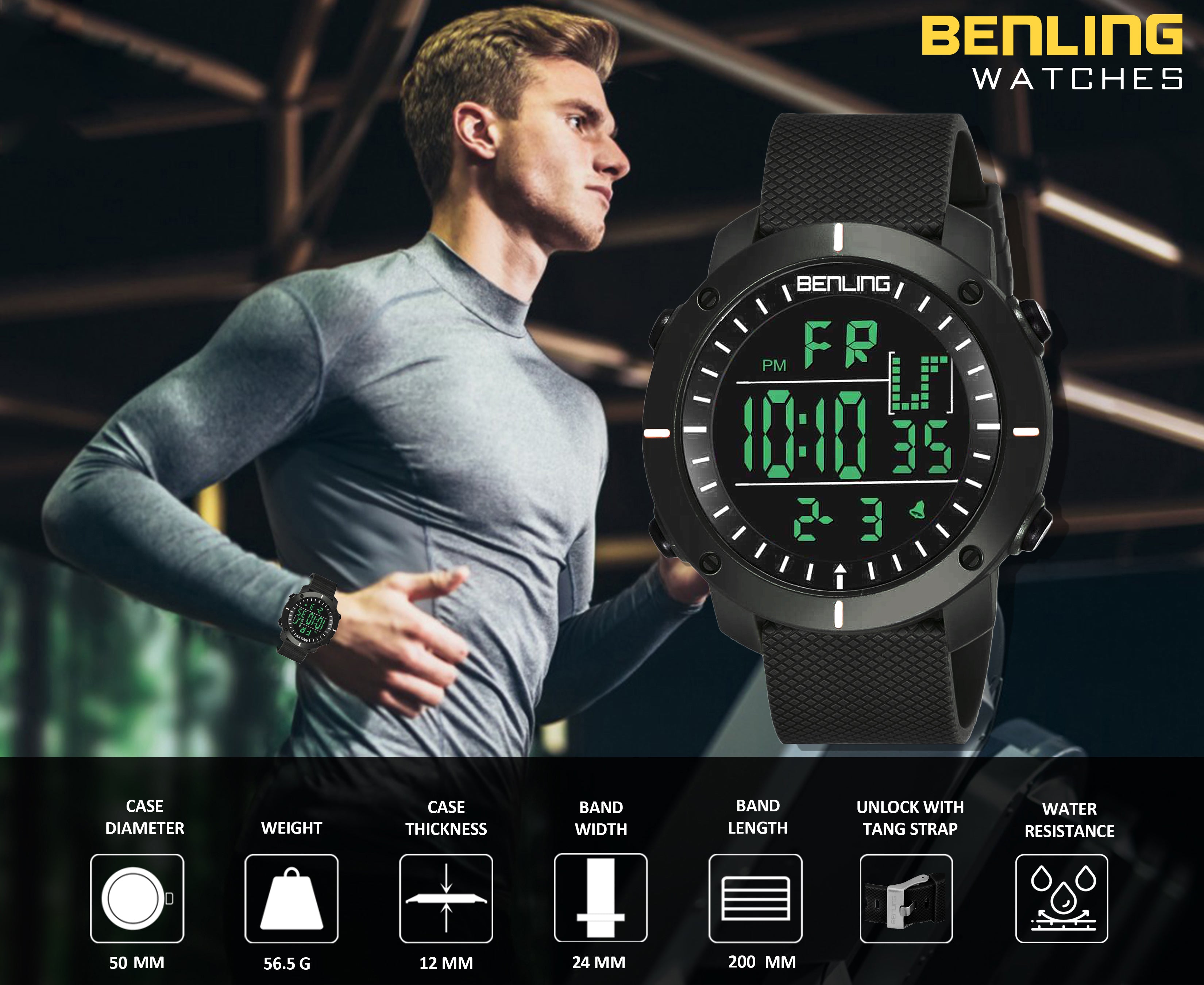 Benling Defender Digital Watch for Men - Multifunctional Watch