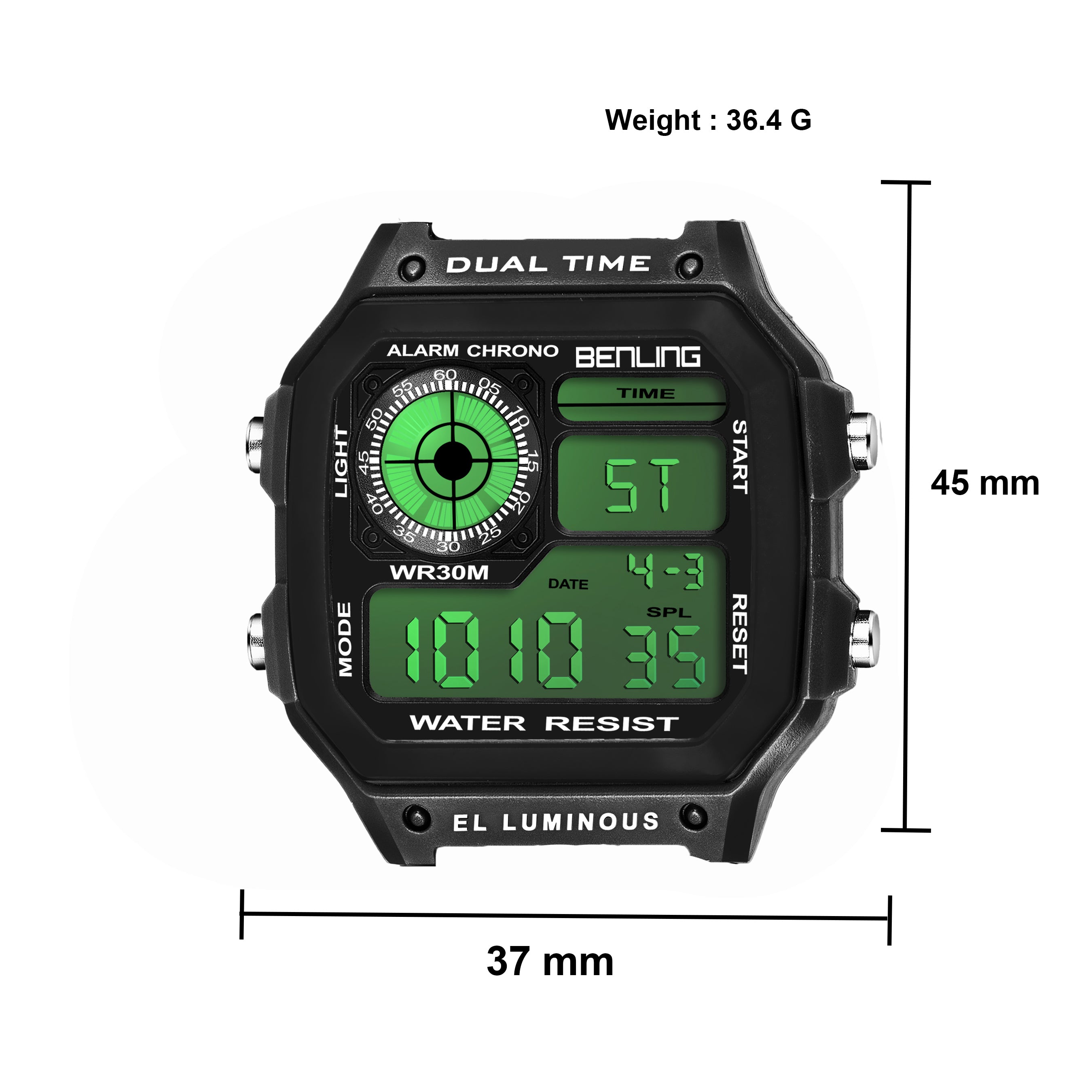 Benling Classic Era BL-1002 Digital Watch for Men - Multifunctional Watch