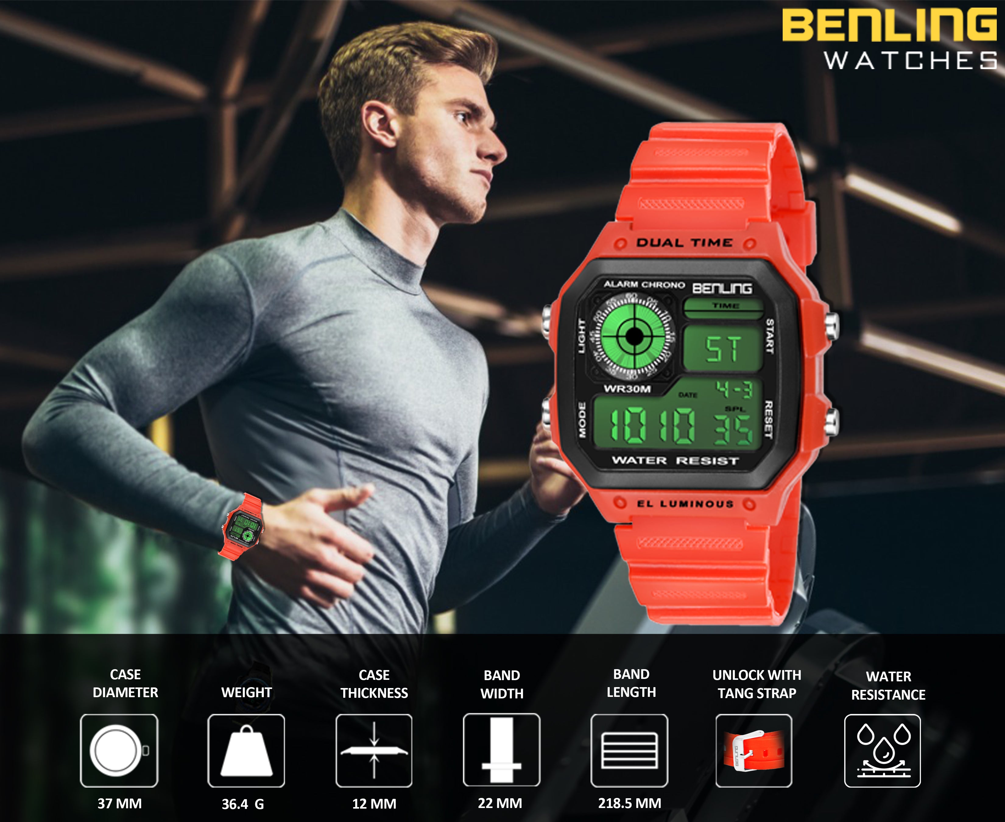 Benling Classic Era BL-1002 Digital Watch for Men - Multifunctional Watch