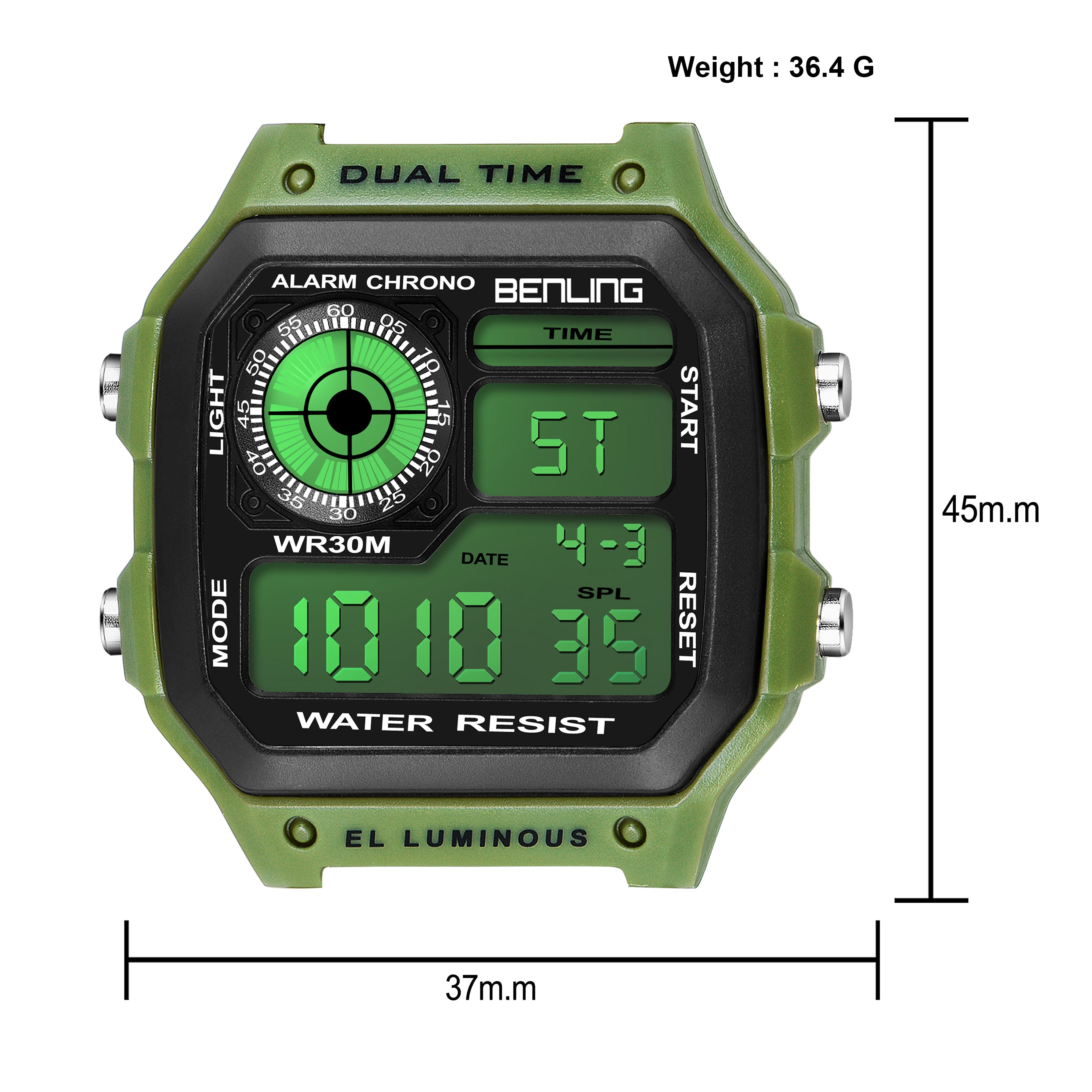 Benling Classic Era BL-1002 Digital Watch for Men - Multifunctional Watch