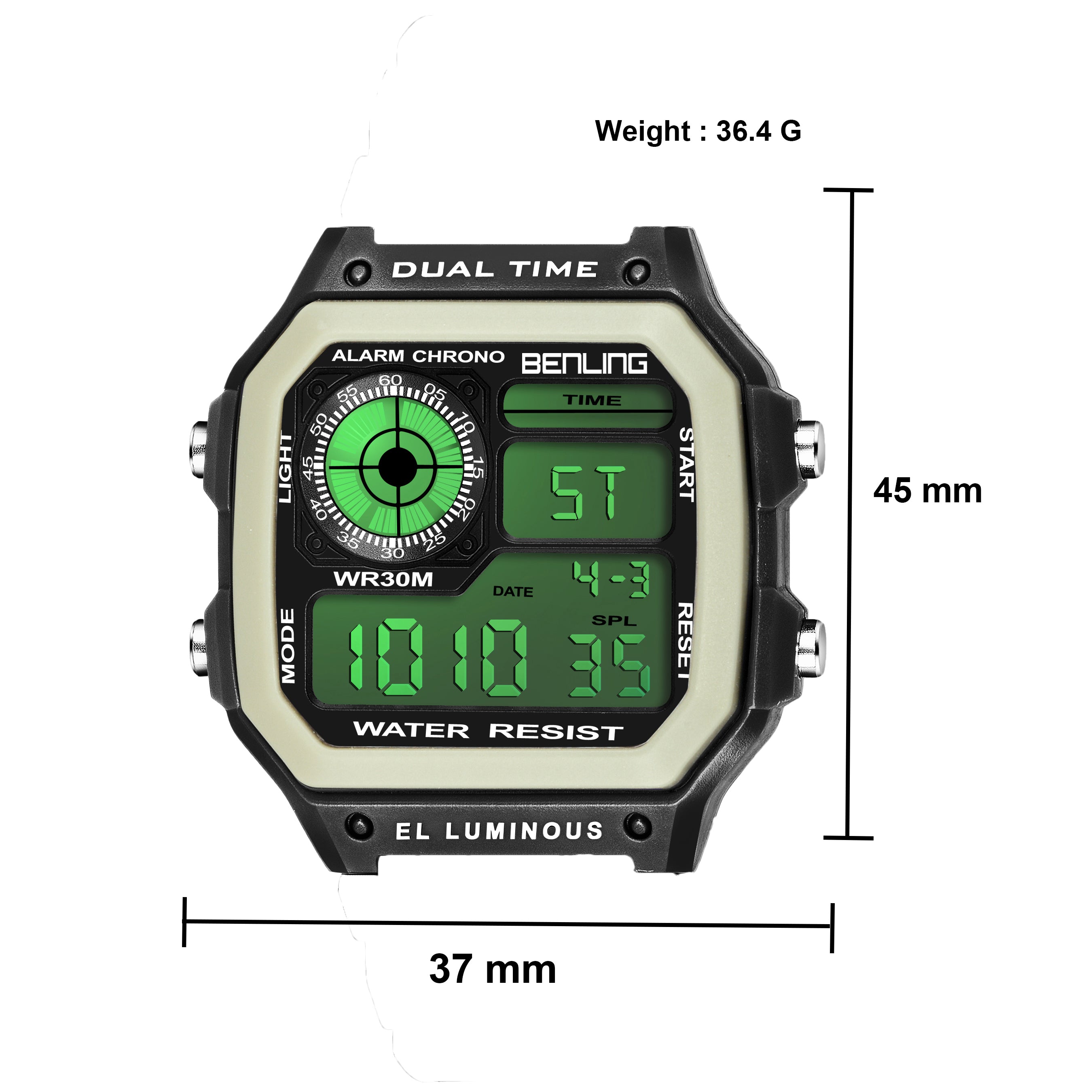 Benling Classic Era BL-1002 Digital Watch for Men - Multifunctional Watch