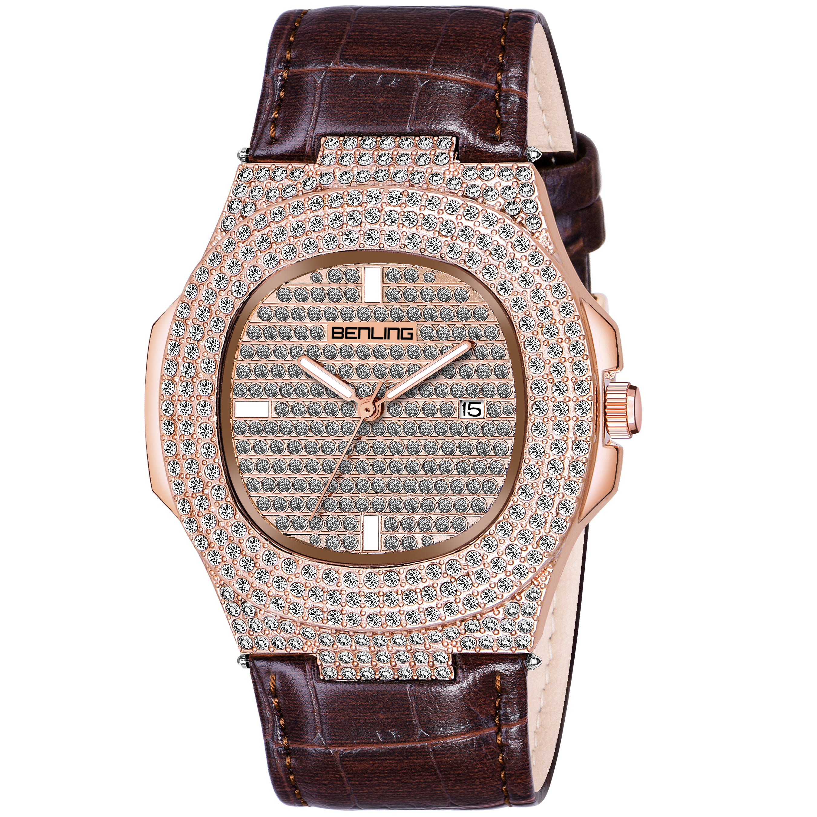 Benling Studded Diamond Analog Watch